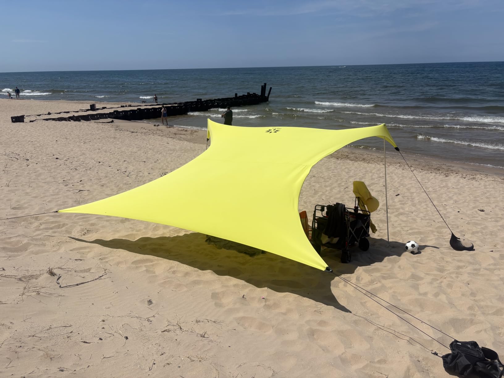 Neso Grande Portable Beach Tent Sun Shelter - Lightweight Beach Shade Canopy - Easy Setup for Family Outings - Patented Reinforced Corners - UPF 50+ Sun Protection - 7ft Tall, 9 x 9ft customer photo 2