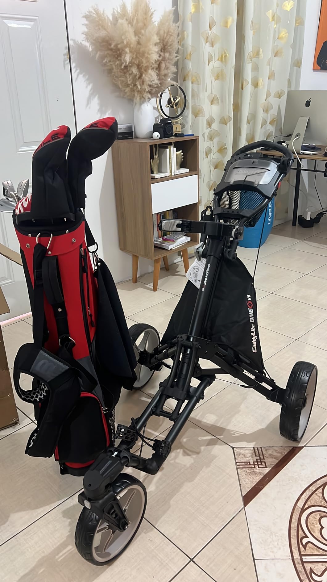 CaddyTek CaddyLite ONE-Swivel V8 Golf Push Cart - 3 Wheel, One-Click Folding, 360-Degree Swivel Front Wheel customer photo 2