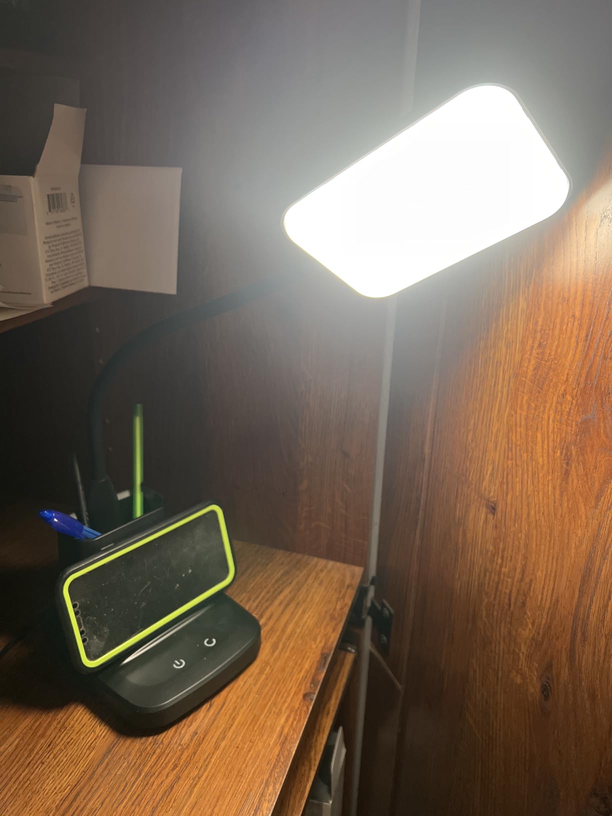 LED Desk Lamp with 10W Wireless Charging & Pen Holder, Black | CRI 95, 800LM, Stepless Dimming, 3 Modes, 360 Degree Flexible Arm, Touch, Study Table Lamp for Home Office, Dorm Room, with Adapter customer photo 1
