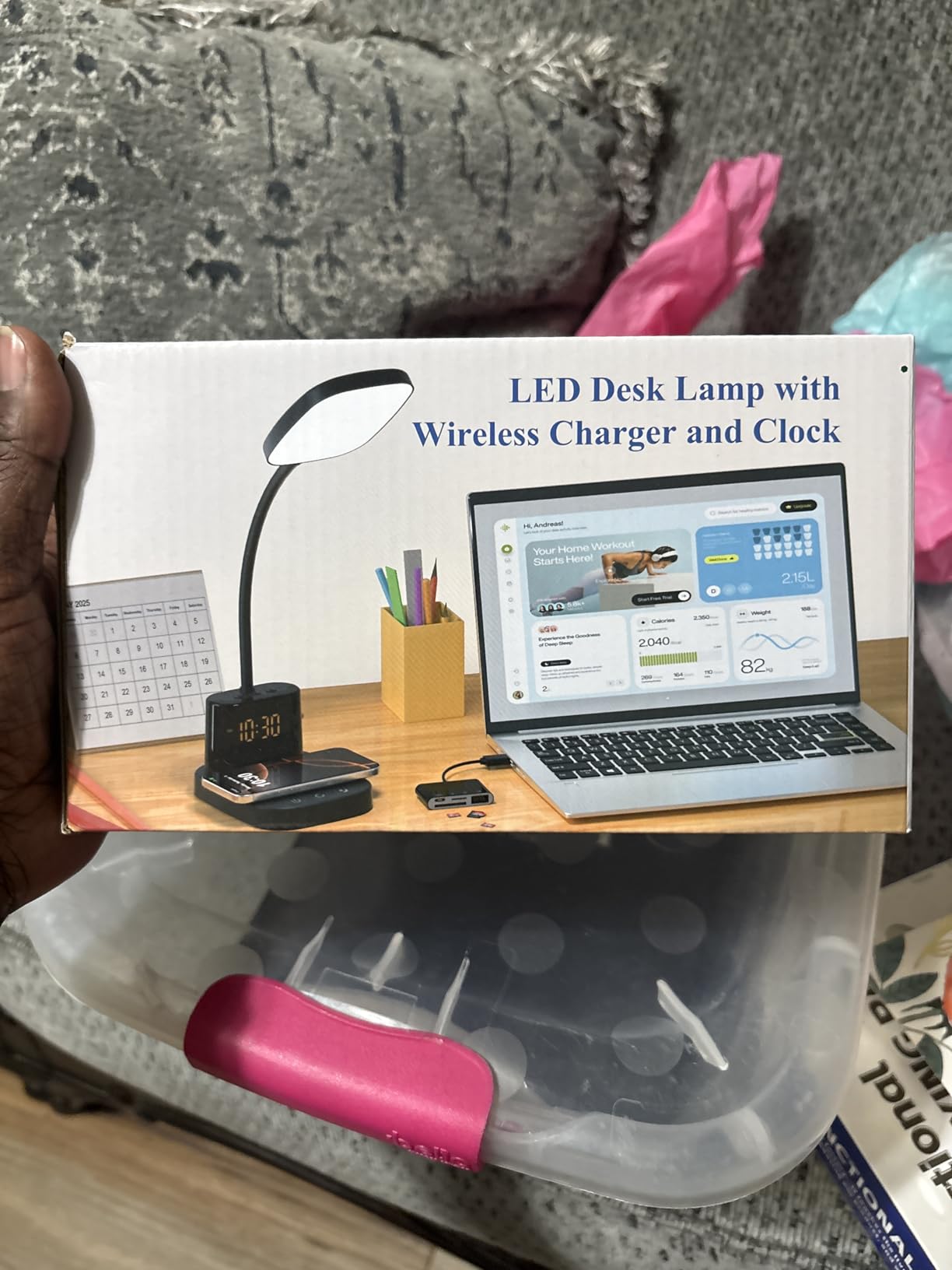 LED Desk Lamp with 10W Wireless Charging & Pen Holder, Black | CRI 95, 800LM, Stepless Dimming, 3 Modes, 360 Degree Flexible Arm, Touch, Study Table Lamp for Home Office, Dorm Room, with Adapter customer photo 2