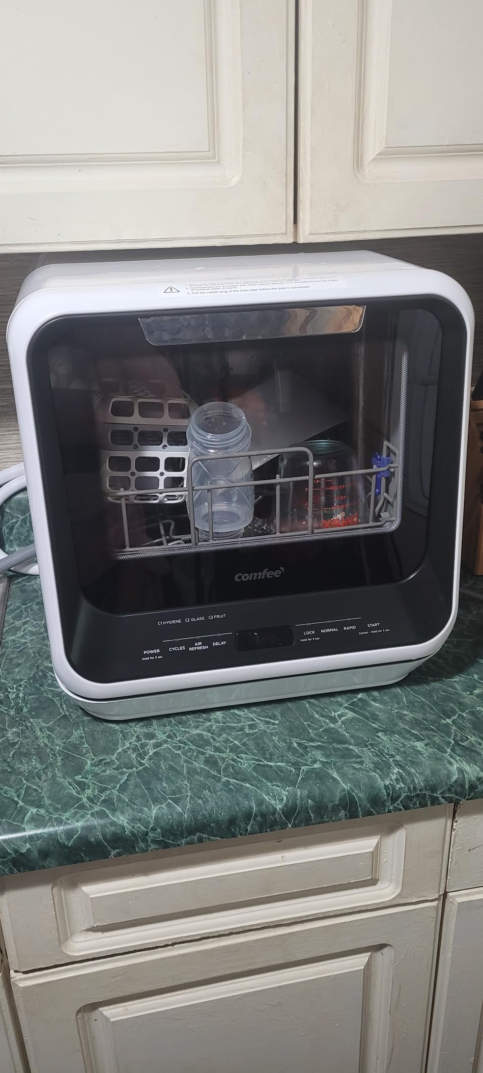 COMFEE' Portable Mini Dishwasher Countertop with 1.32Gal Built-in Water Tank for Apartments & RVs, No Hookup Needed, 6 Programs, 360° Dual Spray, 162℉ High-Temp & Air-Dry Function customer photo 1