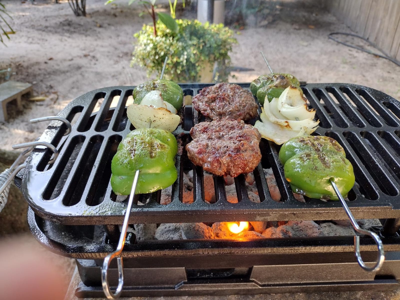 Lodge Sportsman's Pro Cast Iron Grill, 9 x 16.75 Inches | Portable Charcoal Grill with Removable Grate & Dual Air Vents for Heavy-Duty Outdoor Cooking & Camping customer photo 1