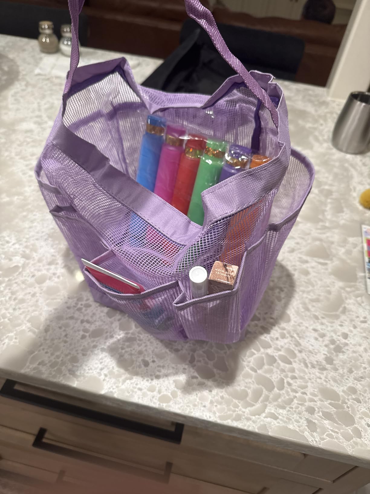EUDELE Mesh Shower Caddy Portable for College Dorm Room Essentials, Shower Caddy Dorm with 9-Pocket Large Capacity for Beach, Swimming, Gym, Camping, Travel essentials customer photo 2