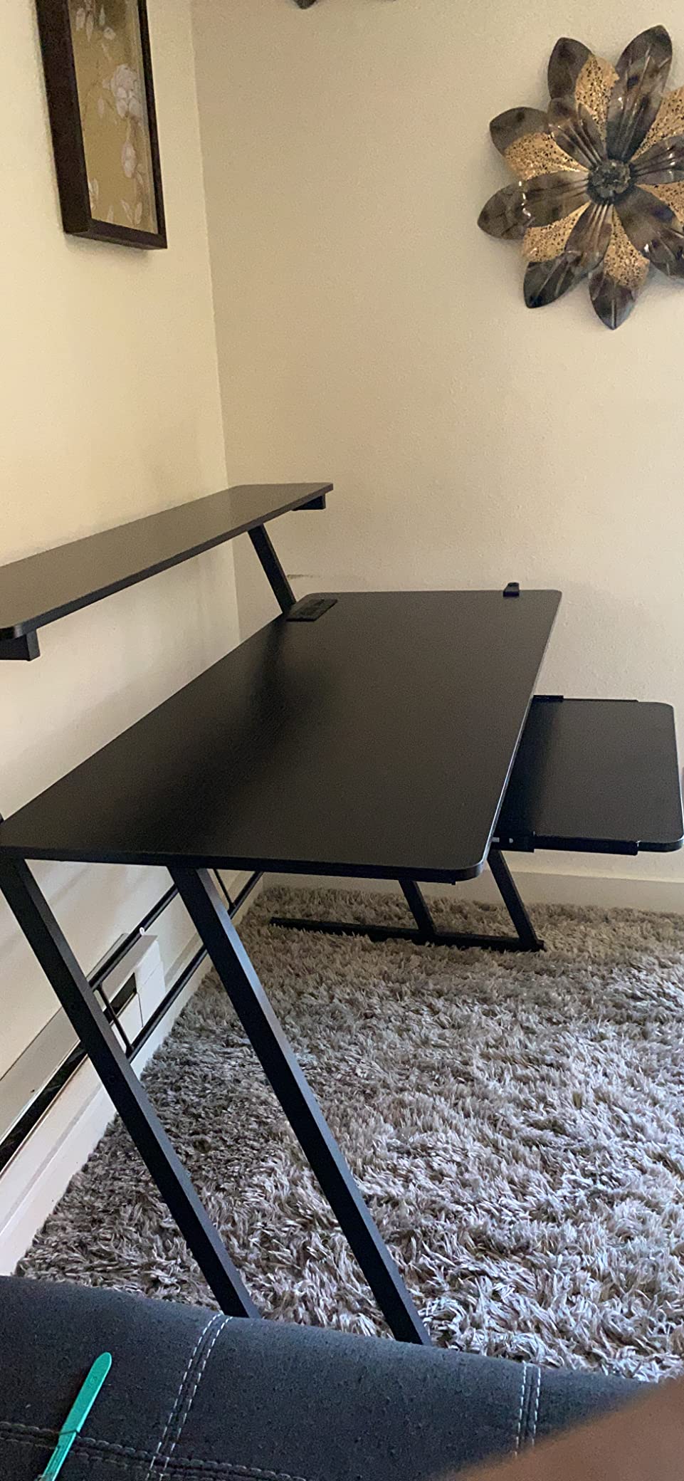 Armocity Music Studio Desk Production Workstation - Recording Studio Desk | for Producer, Audio Desk with Power Outlet and Keyboard Tray, Home Studio Table Desk with Monitor Platforms, 47