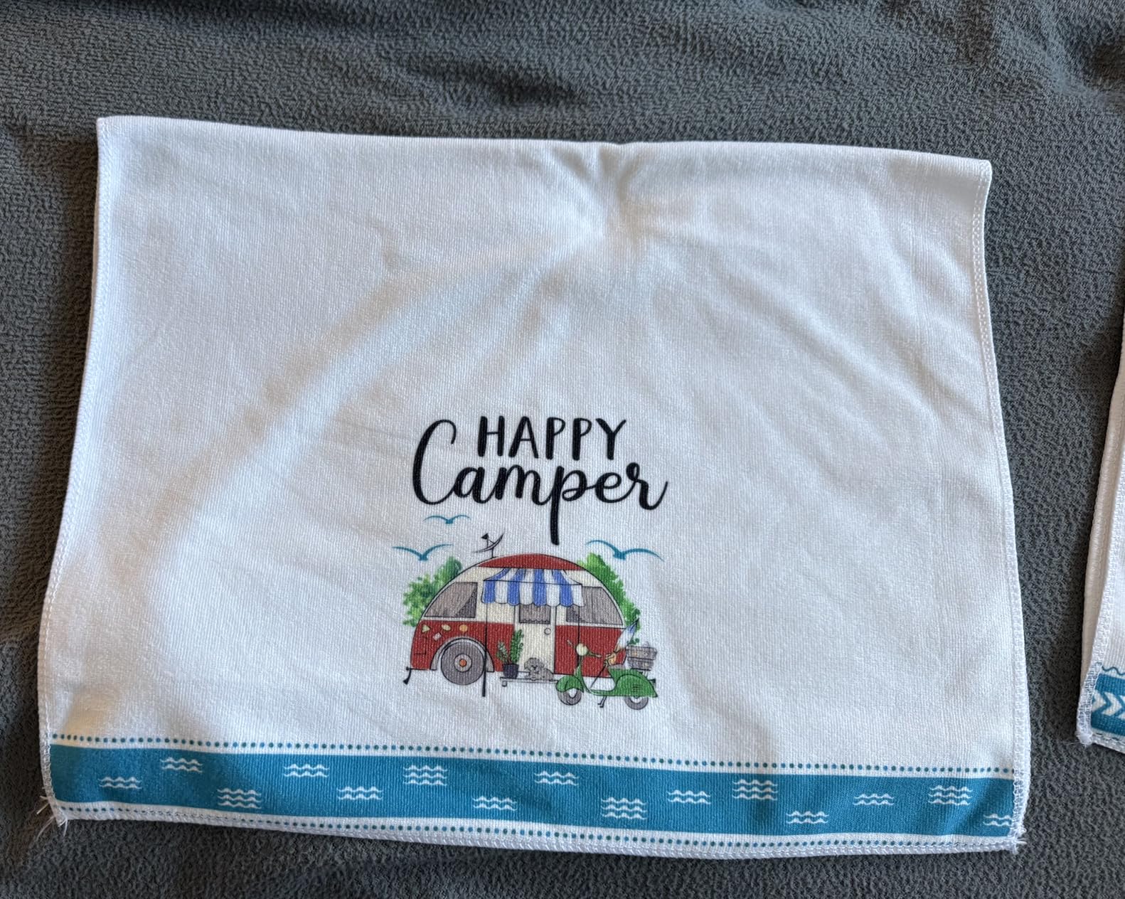 CHENGU 4 Pcs Camping Dish Towel Pot Holder Oven Mitt Gifts Camping Must Have Accessories Essential Making Memories One Campsite at a Time RV Kitchen Towel Absorbent Soft Hand Dishcloth customer photo 2