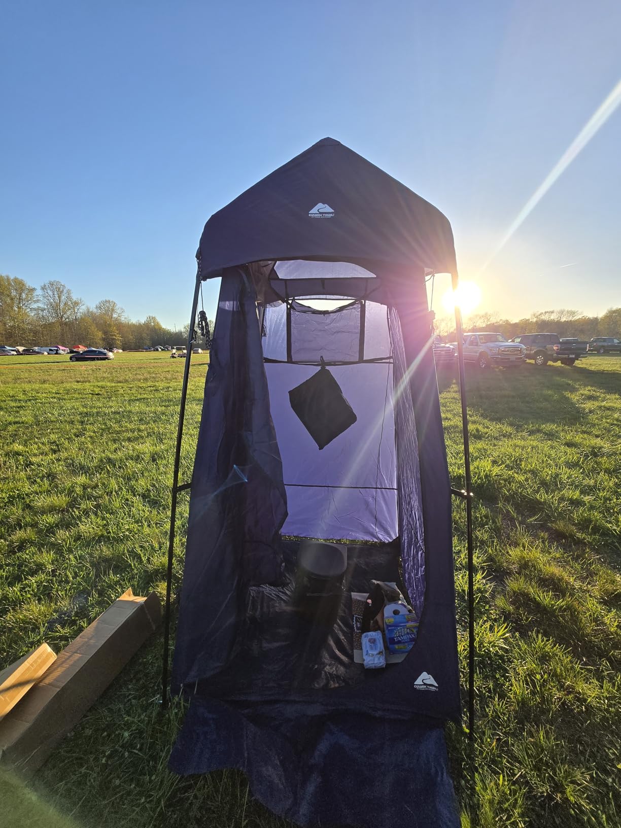 Portable Camping Toilet, Folding Toilet for Adults with Lid and Retractable Toilet Paper Holder, Waterproof Porta Potty with Carry Bag and Disposible Liners customer photo 1
