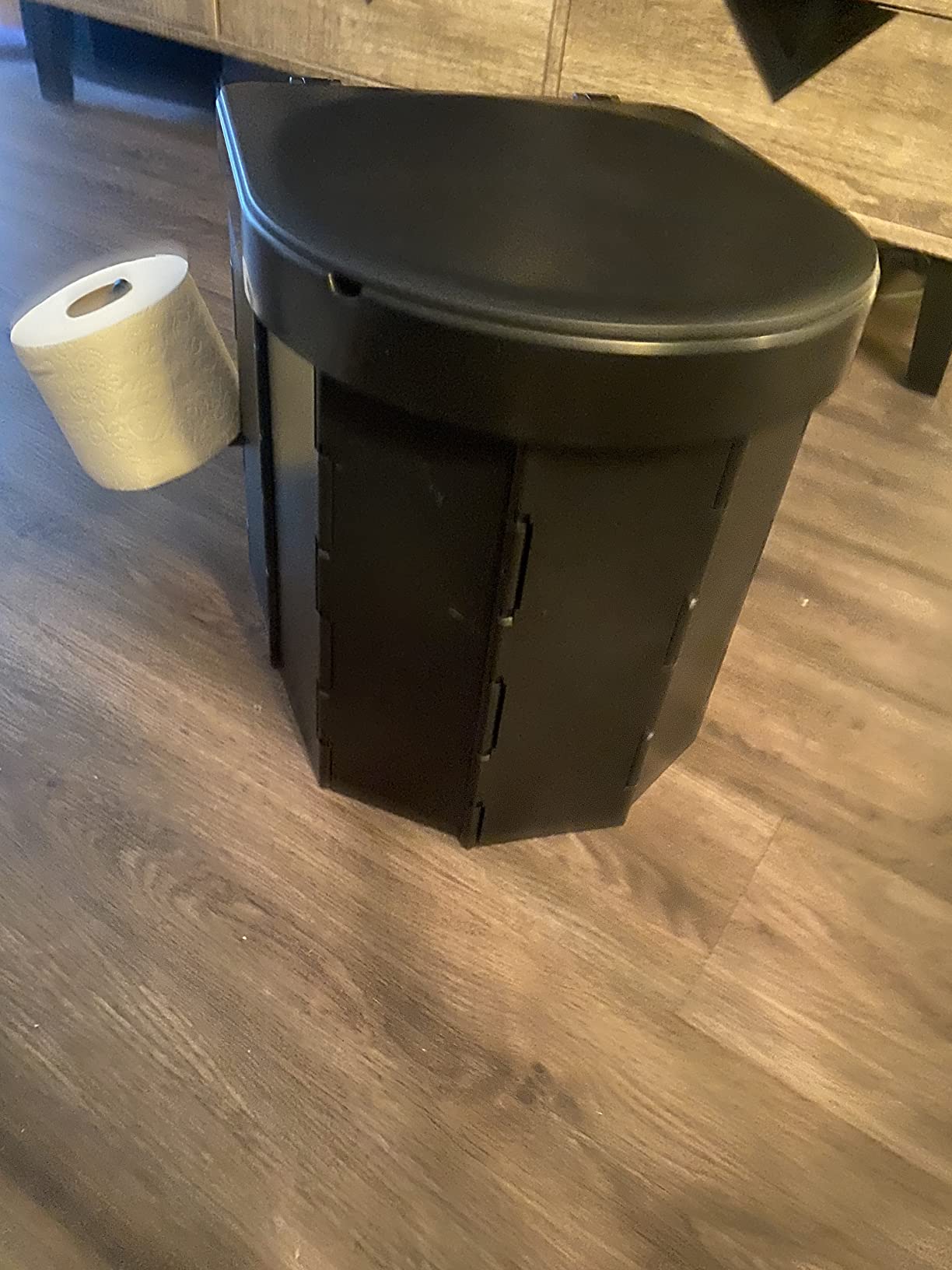 Portable Camping Toilet, Folding Toilet for Adults with Lid and Retractable Toilet Paper Holder, Waterproof Porta Potty with Carry Bag and Disposible Liners customer photo 2