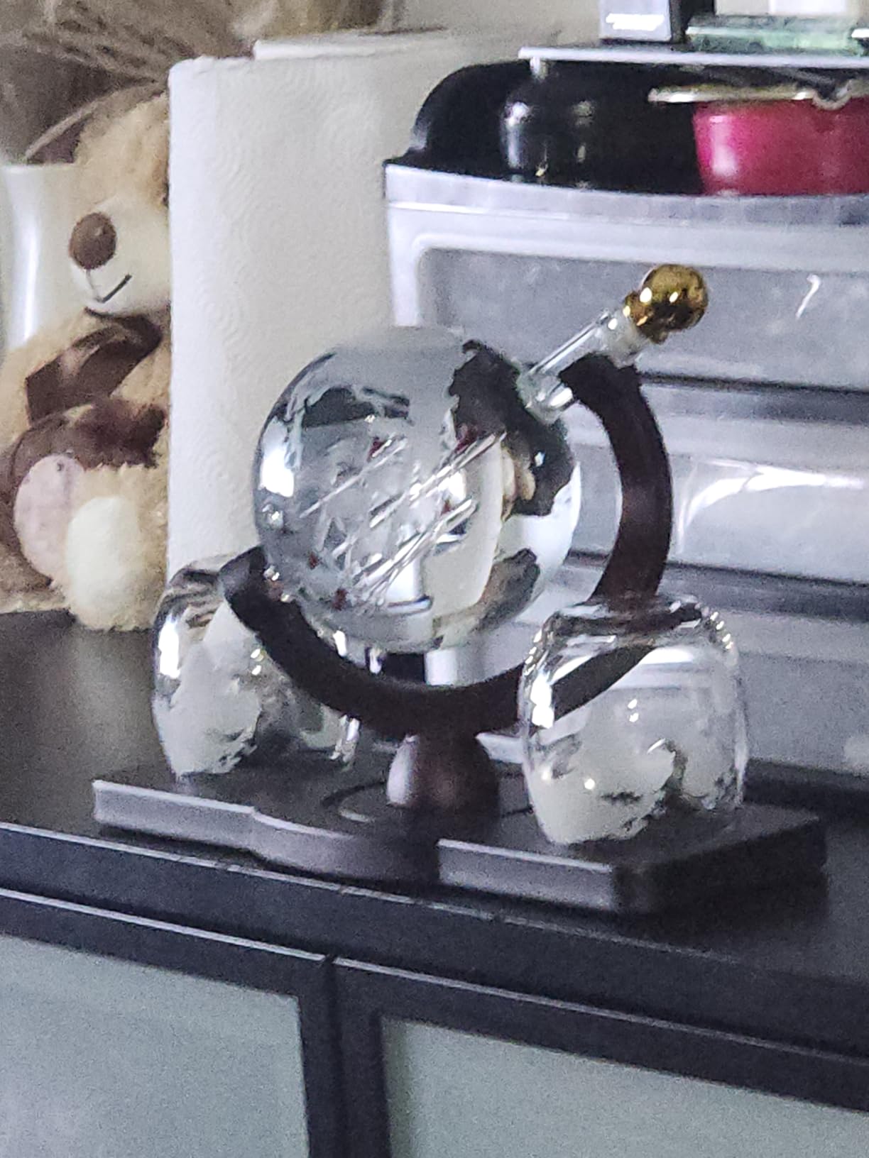 PONPUR Gifts for Men Dad Fathers Day, Whiskey Decanter Globe Set with 2 Ball Stones & 2 Glasses, Anniversary Birthday Gifts for Him Husband Boyfriend Brother, Cool Stuff Gift for Bourbon Scotch customer photo 2
