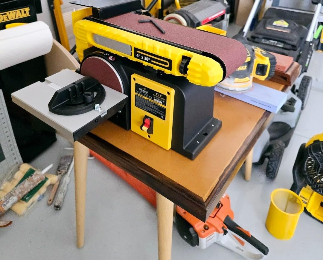 Woodskil 4.5A Belt Disc Sander Combo for Woodworking, 4x36 in. Belt, 6 in. Disc customer photo 2