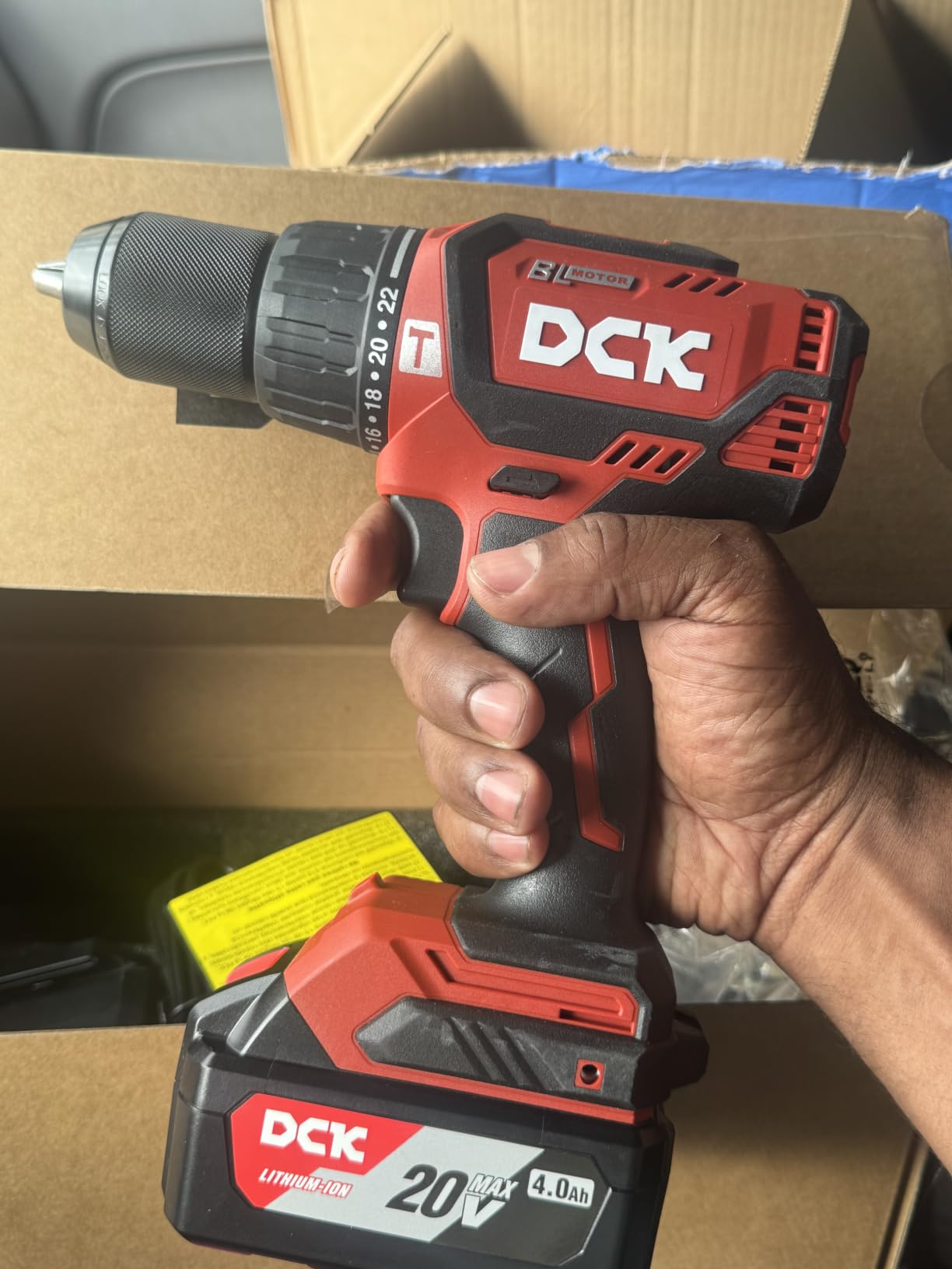 DCK 20V Brushless Hammer Drill, 531 in.lbs, 36000 BPM, 1/2