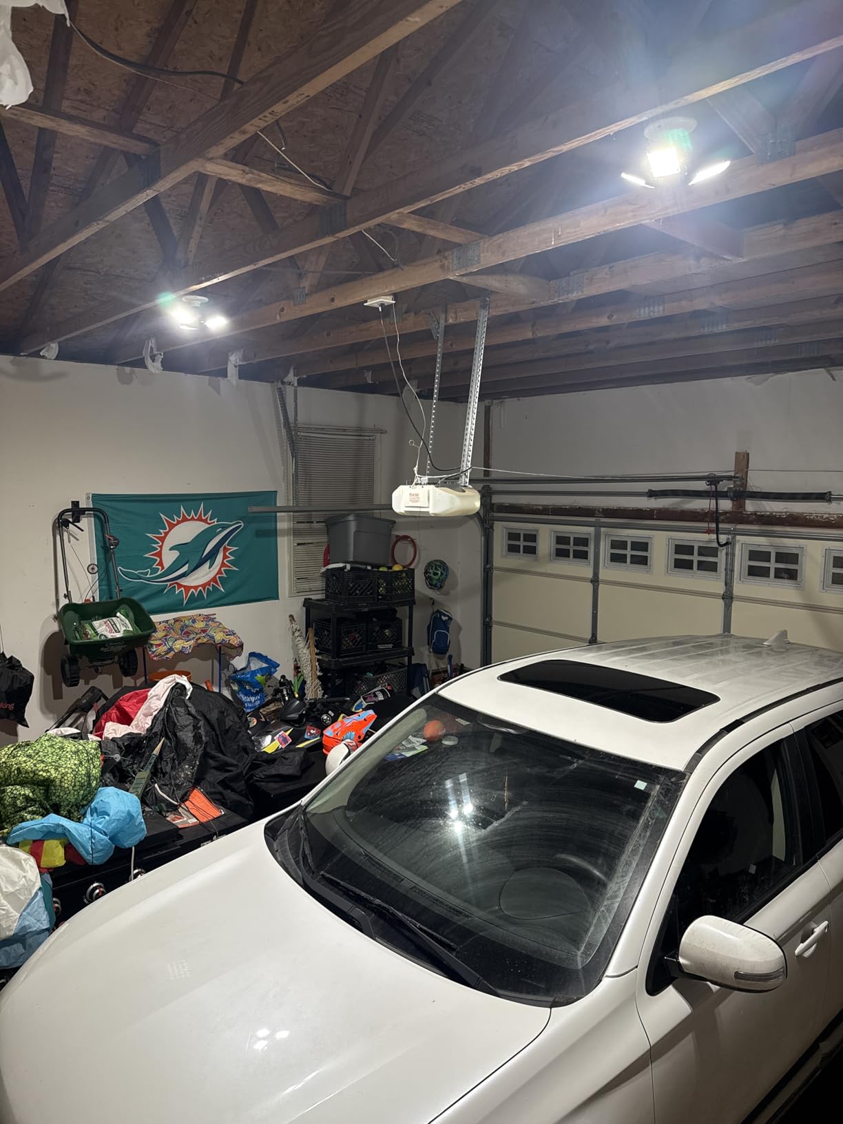 LED Garage Light, 80W 8000 Lumen Ceiling Lights with 3 Adjustable Panels, 6500K Daylight Light Bulb Fixture LED Lights for Garage, Workshop customer photo 1
