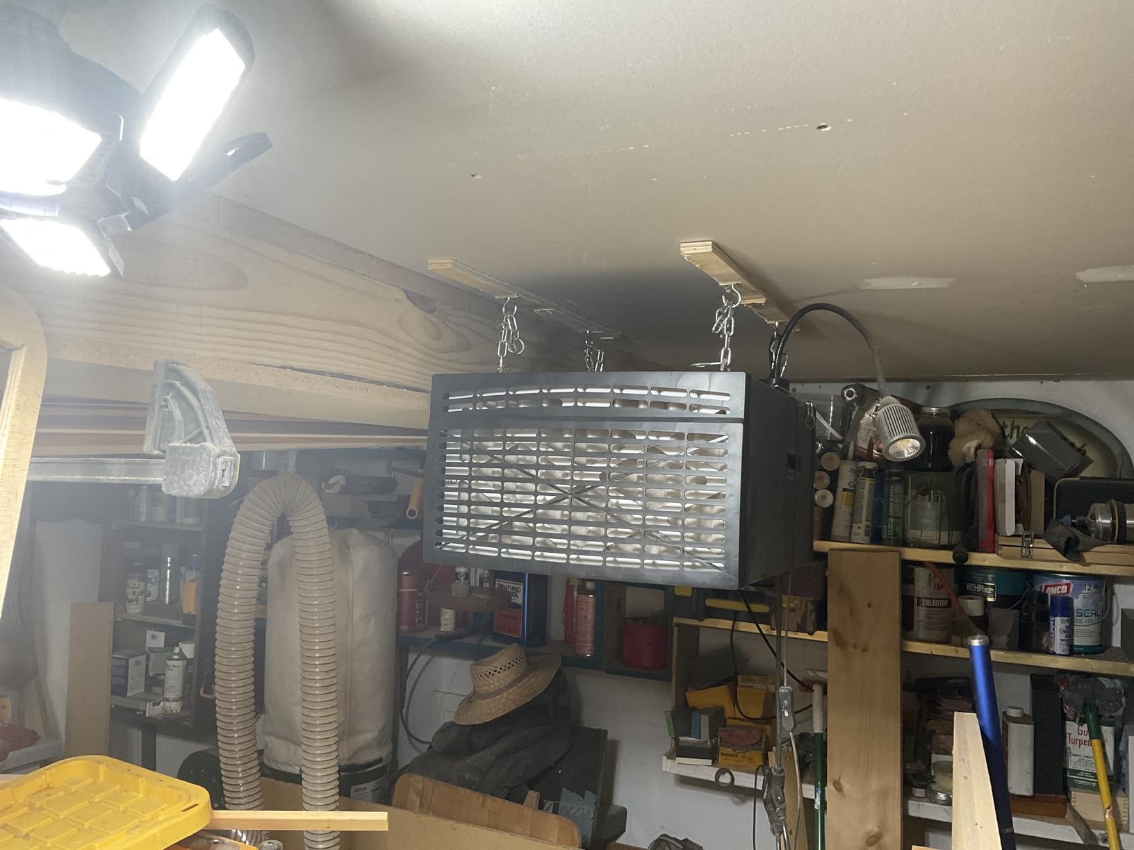 ECOMAX MCF03 Air Filtration System Woodworking, Ceiling Mount 3-Speed | 300/350/400 CFM 3-Speed Airflow, Quiet 60dB, Remote & Manual Control, Washable Filters customer photo 1
