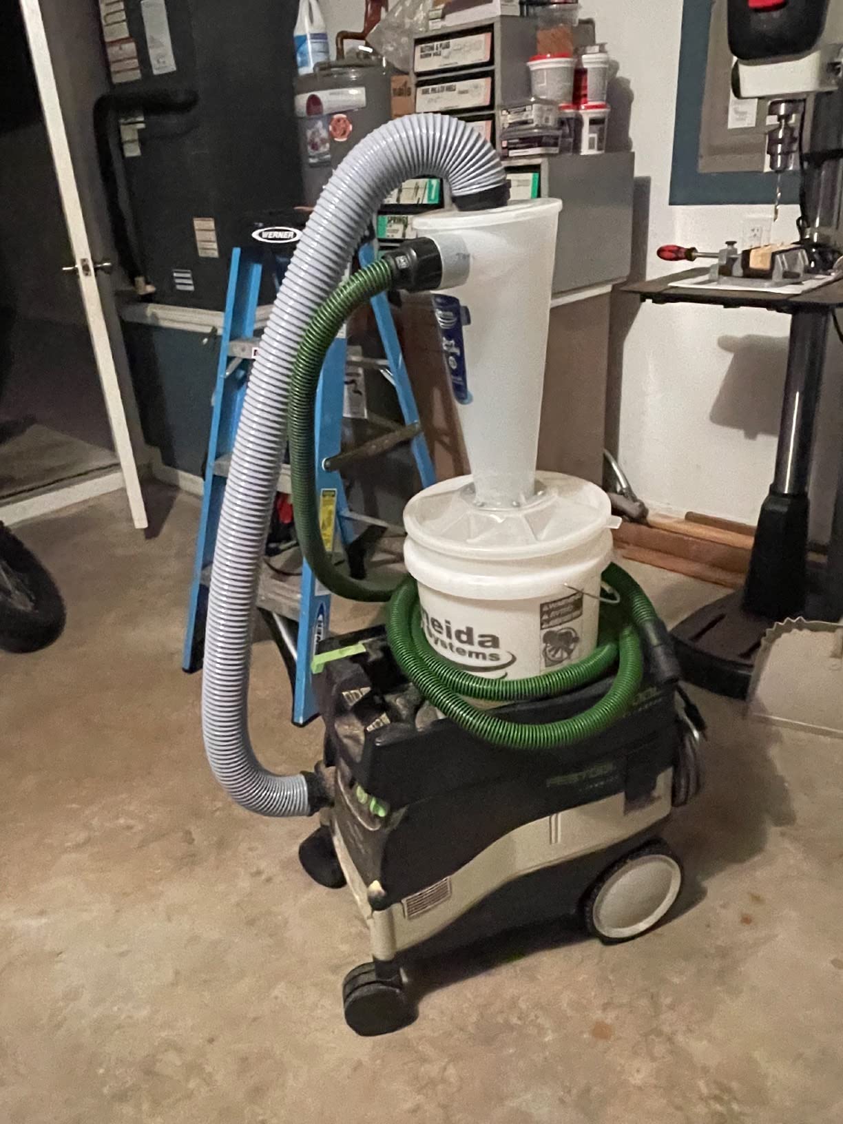 Oneida Air Systems Dust Collector & Cyclone Separator Kit w/ Clear Bucket, 2.5 Deluxe 5-Gal - Portable Cyclone Machine for Wet and Dry Shop Vacuums customer photo 2