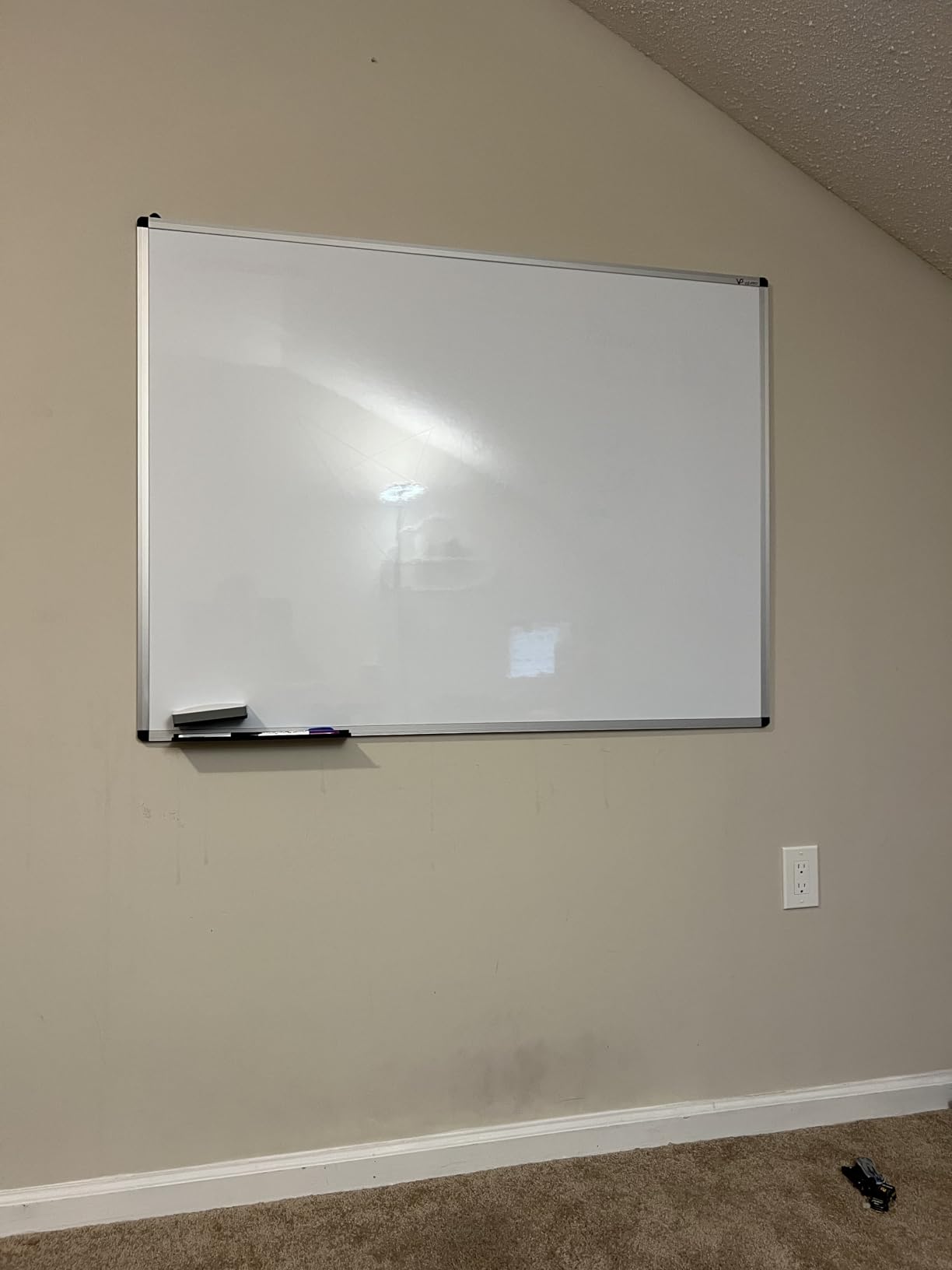 VIZ-PRO Magnetic Dry Erase Board, 60 X 36 Inches, Foldable Wall-Mounted Whiteboard with Silver Aluminum Frame & Marker Tray for School Office and Home 5' X 3' customer photo 1