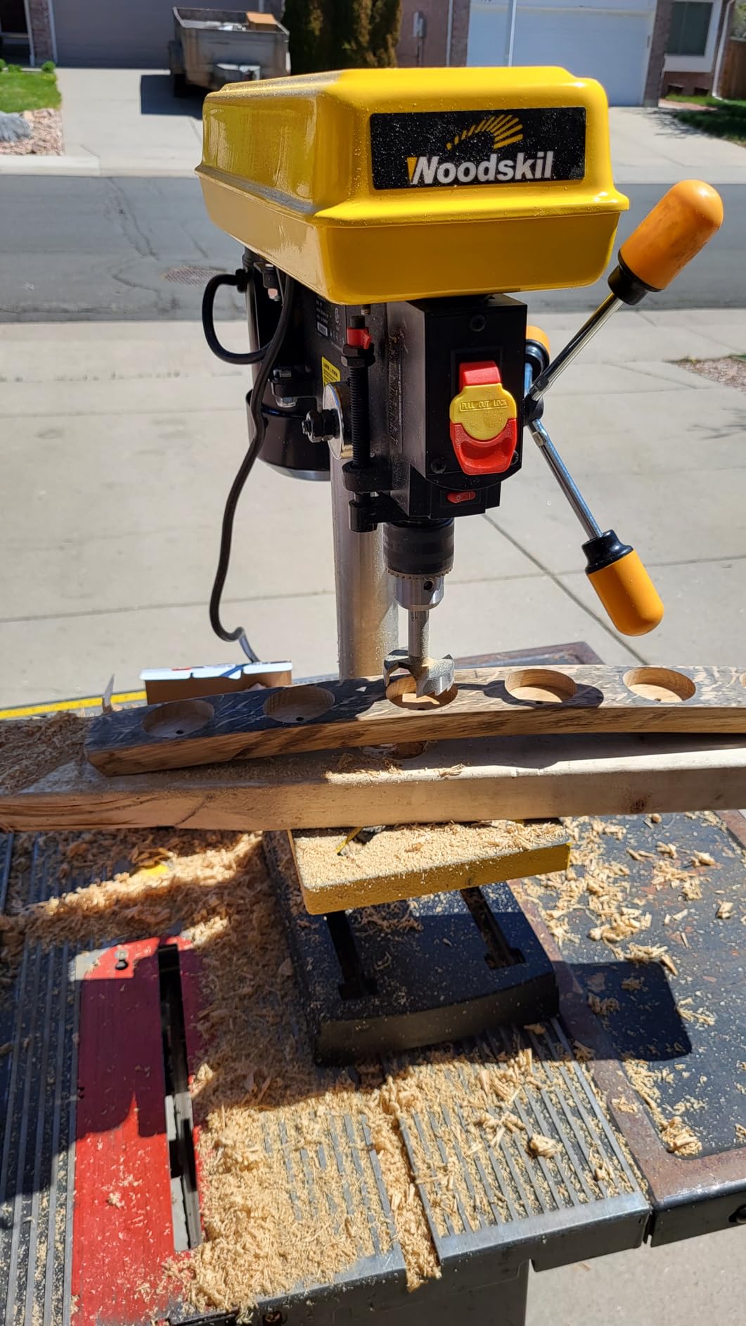WOODSKIL 8-Inch Benchtop Drill Press, 2.3 Amp 5-Speed with Laser Guide | 1/3 HP Induction Motor, 1/2-Inch Keyed Chuck, 2-Inch Spindle Stroke and 45° Beveling Cast Iron Drill Press Table customer photo 1