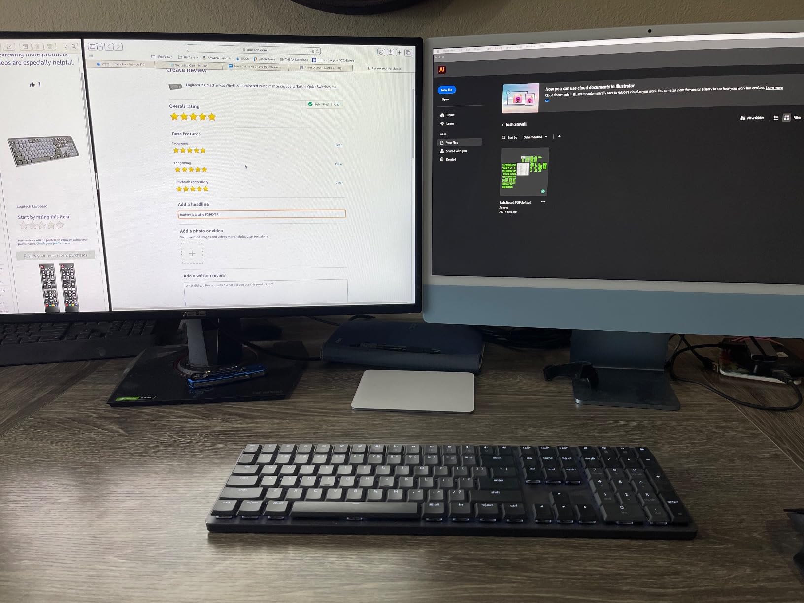 Logitech MX Mechanical Wireless Illuminated Performance Keyboard, Tactile Quiet Switches, Backlit Keys, Bluetooth, USB-C, macOS, Windows, Linux, iOS, Android, Metal (Renewed) customer photo 2