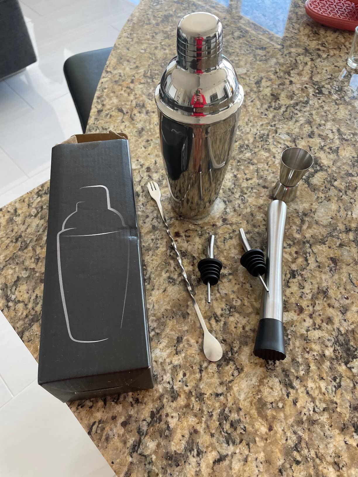 Cocktail Shaker Set, 6-Piece 18/8 Food-Grade Stainless Steel Mixology Bartender Kit - Premium Bar Tools with Muddler, Jigger, Spoon & Pourers - Rust-Proof, Leak-Proof & Dishwasher Safe Gift for Men customer photo 2