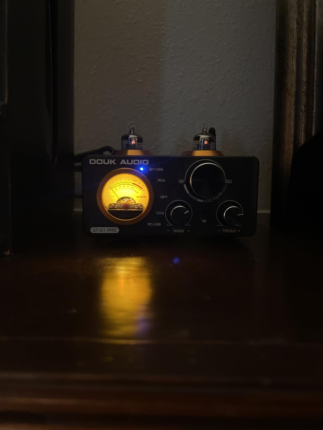 Douk Audio ST-01 PRO 200W Bluetooth Amplifier, 2 Channel Vacuum Tube Power Amp with USB DAC/Coaxial Optical Inputs/VU Meter/Treble Bass Control for Home Theater/Stereo Speakers (Upgrade Version) customer photo 1