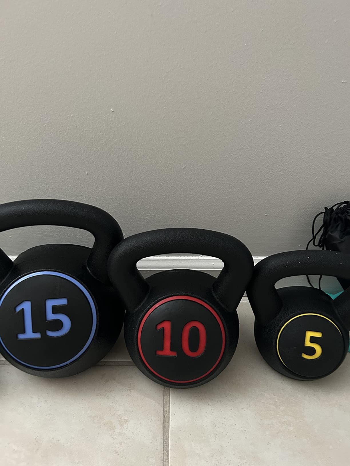 BalanceFrom Vinyl Kettlebell Set, 30/45/50/75 Pound Options - Cement-Filled Strength Training Weights with Ergonomic Grip and Color Coding for Full Body Fitness at Home or Gym customer photo 2