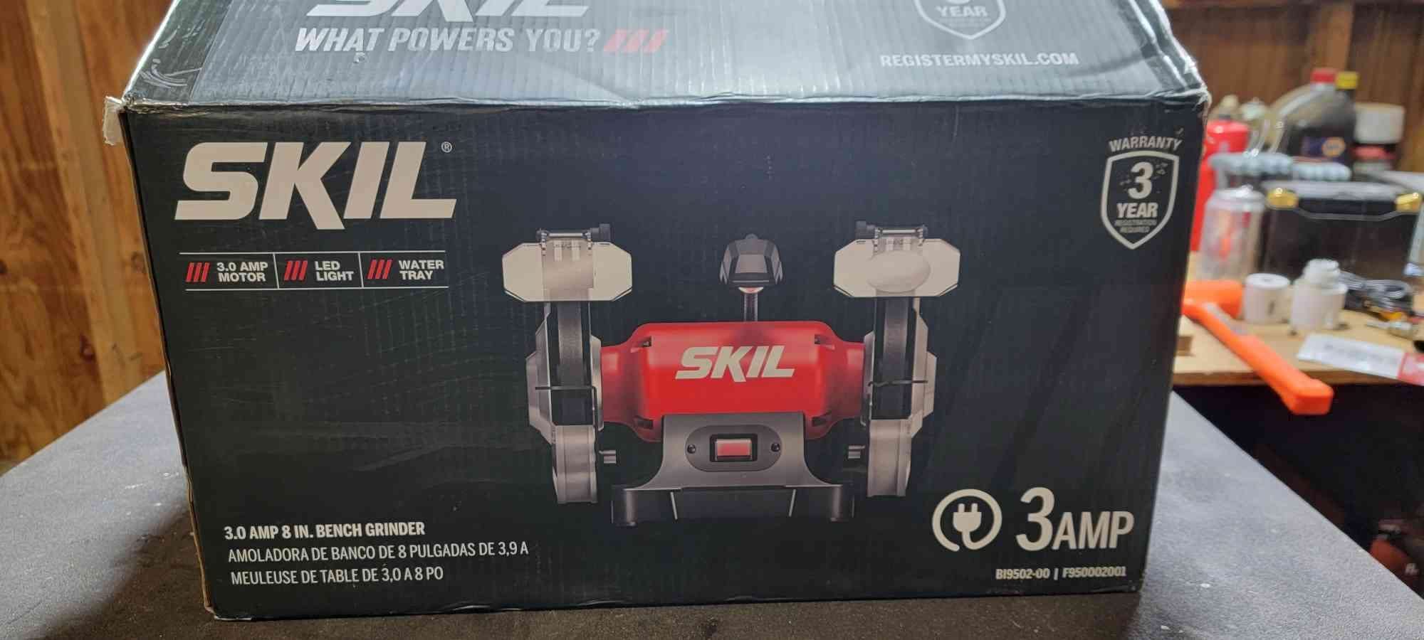 SKIL 3.0 Amp 8 In. Bench Grinder with Built-in Water Cooling Tray & LED Work Light - BI9502-00 customer photo 1
