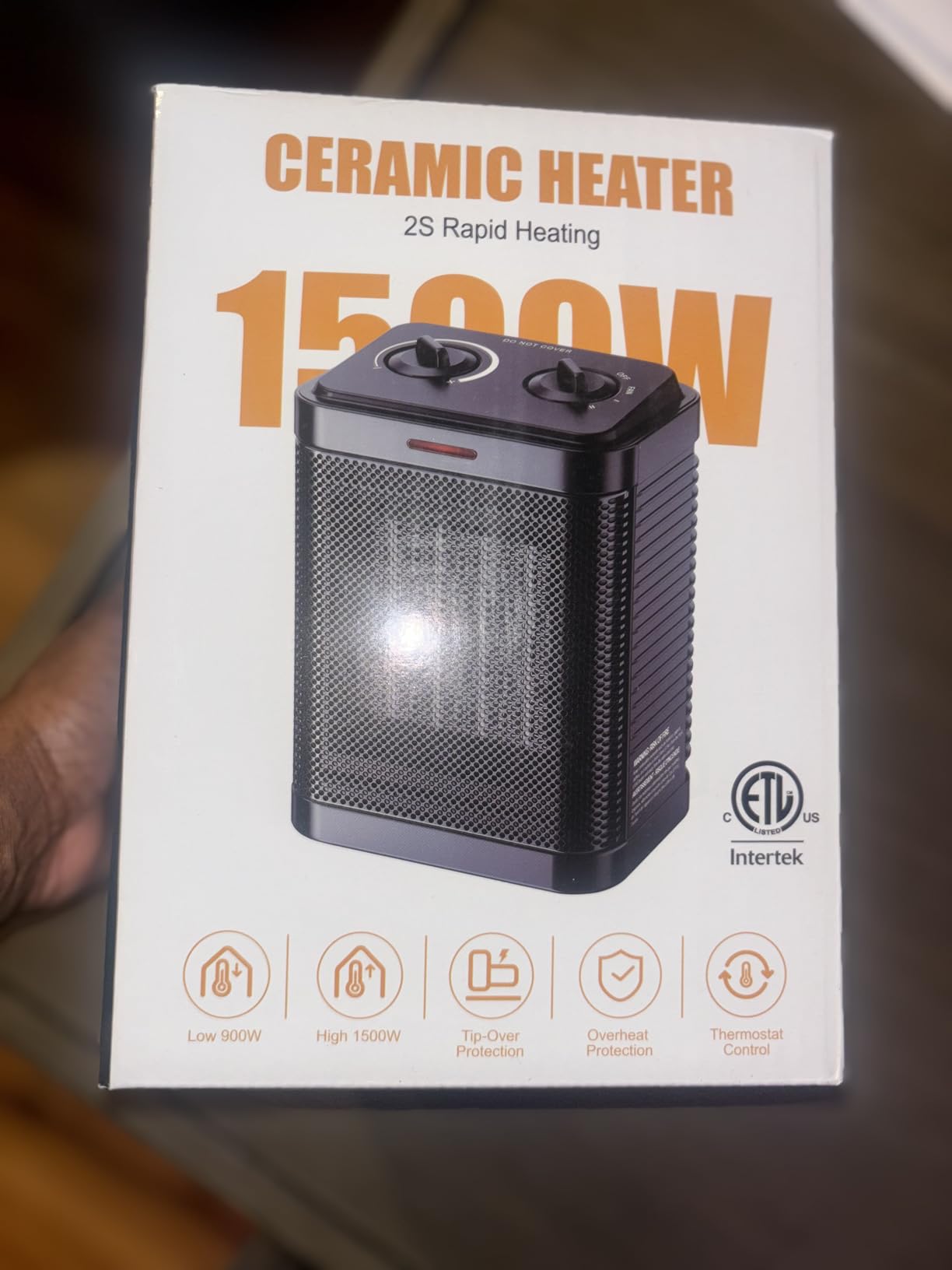 1500W Small PTC Ceramic Space Heater for Indoor Use | Portable Heater for Office Room Desk Use, with Thermostat, 3 Modes, Safety Quiet Heating, Multiple Protection customer photo 2