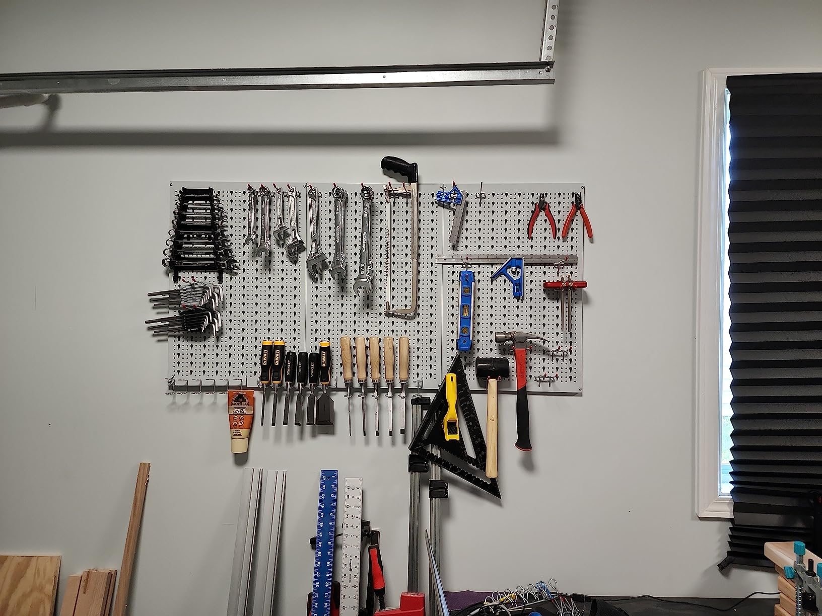 TORACK Metal Pegboard Wall Organizer System 24x48 in, 109 PCS Pegboard Kit | with Accessories, Tool Organizer Peg Board Kit with Bins, Hooks, Tool Storage Boards for Workbench, Black customer photo 2