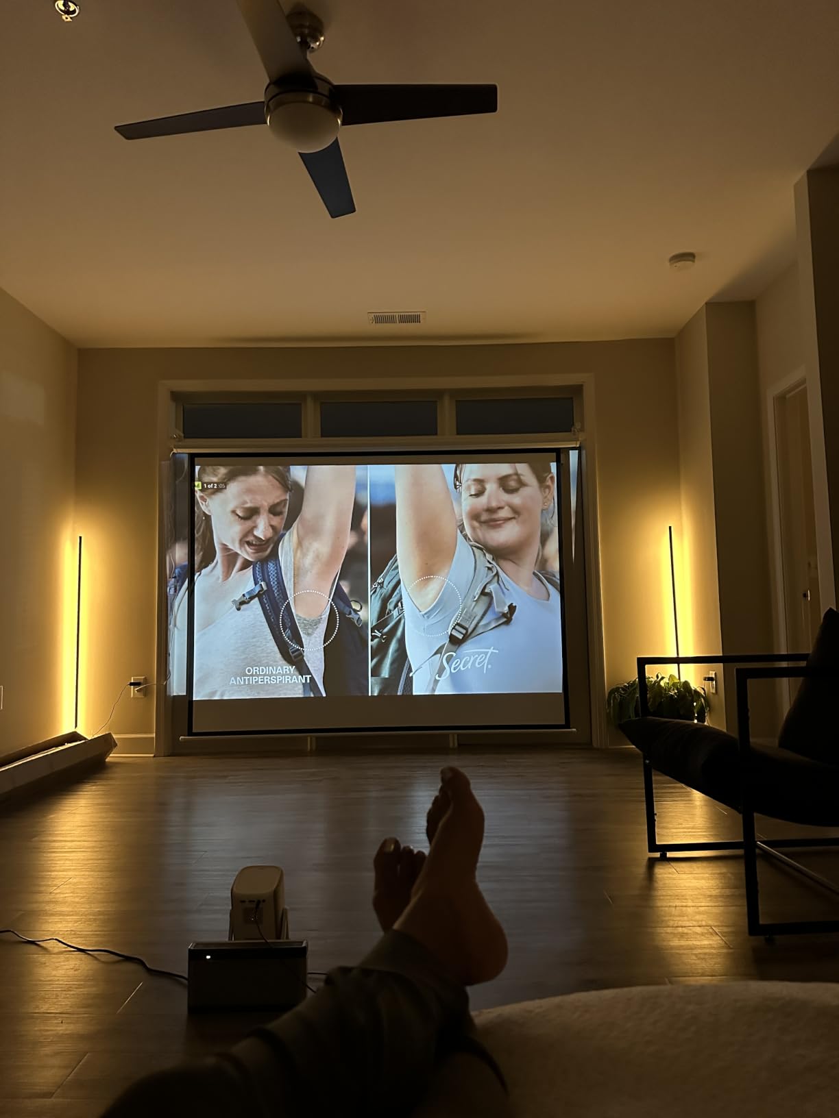 DINAH 120 Inch Electric Projector Screen with Remote | Automatic Air Indoor Drop Down, Motorized, 4K 3D HD Projection, For Movies customer photo 2