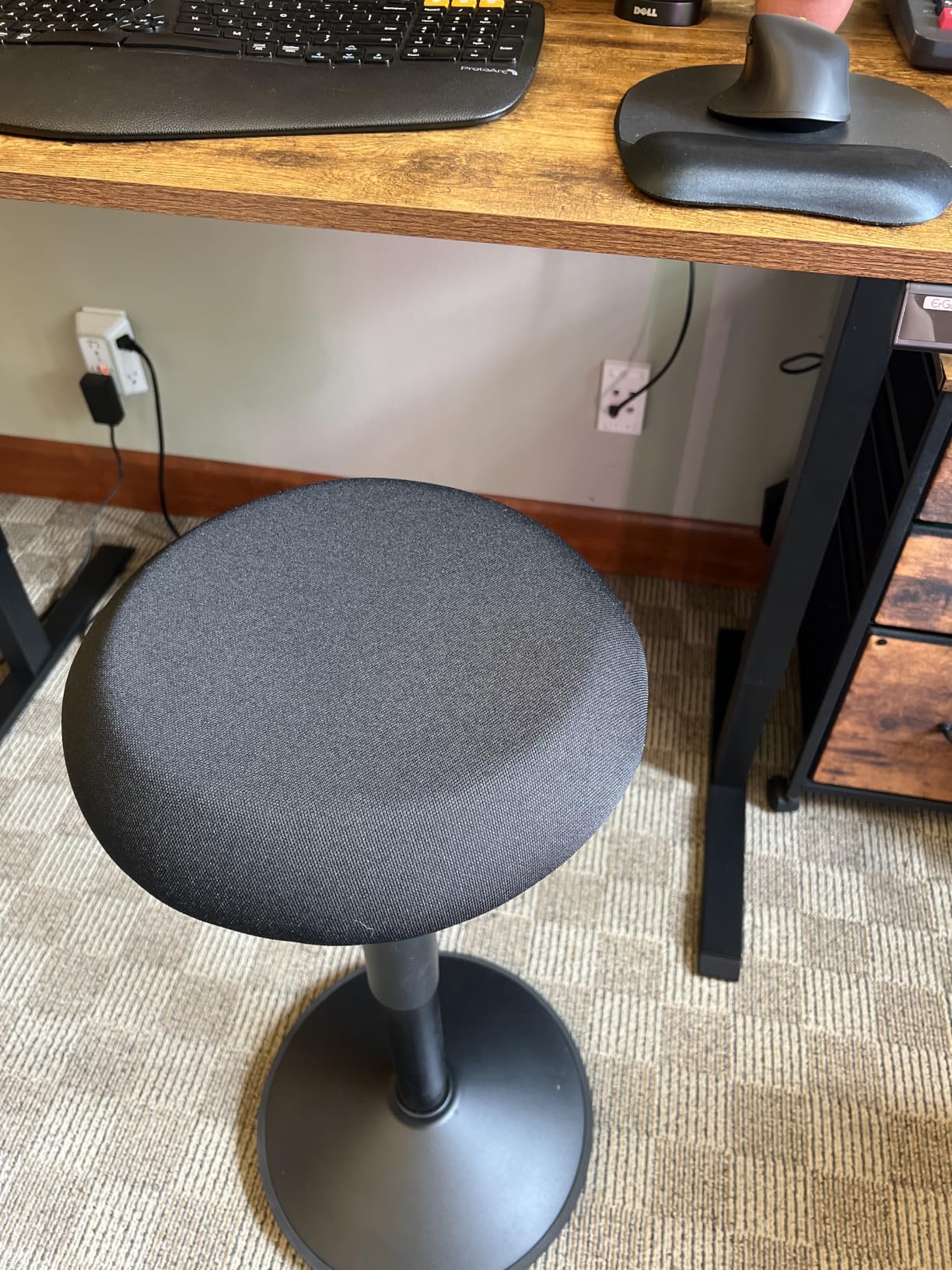 Standing Desk Stool Chair, Height Adjustable Stool 21-31 inch for Office and Classroom, Swivel Stool, Anti-Slip Bottom Ergonomic Wobble Stool with Rocking Motion, Black customer photo 1