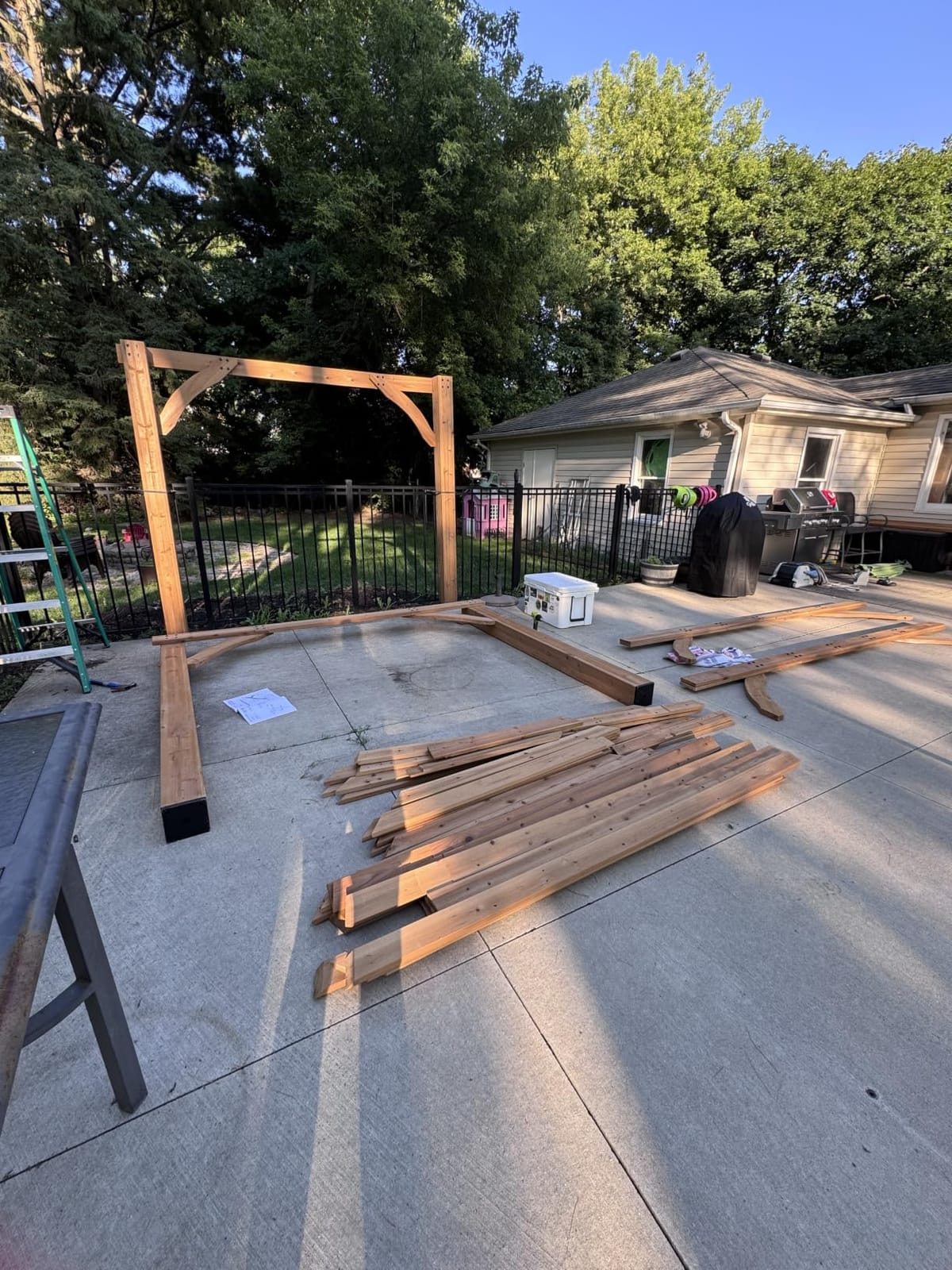 Backyard Discovery Barrington 12' x 10' Cedar Wood Outdoor Gazebo Pavilion with Hardtop Galvanized Steel Hip Roof, Snow Support, Wind Resistance, PowerPort, Shade for Garden, Patio, Deck, Entertaining customer photo 2