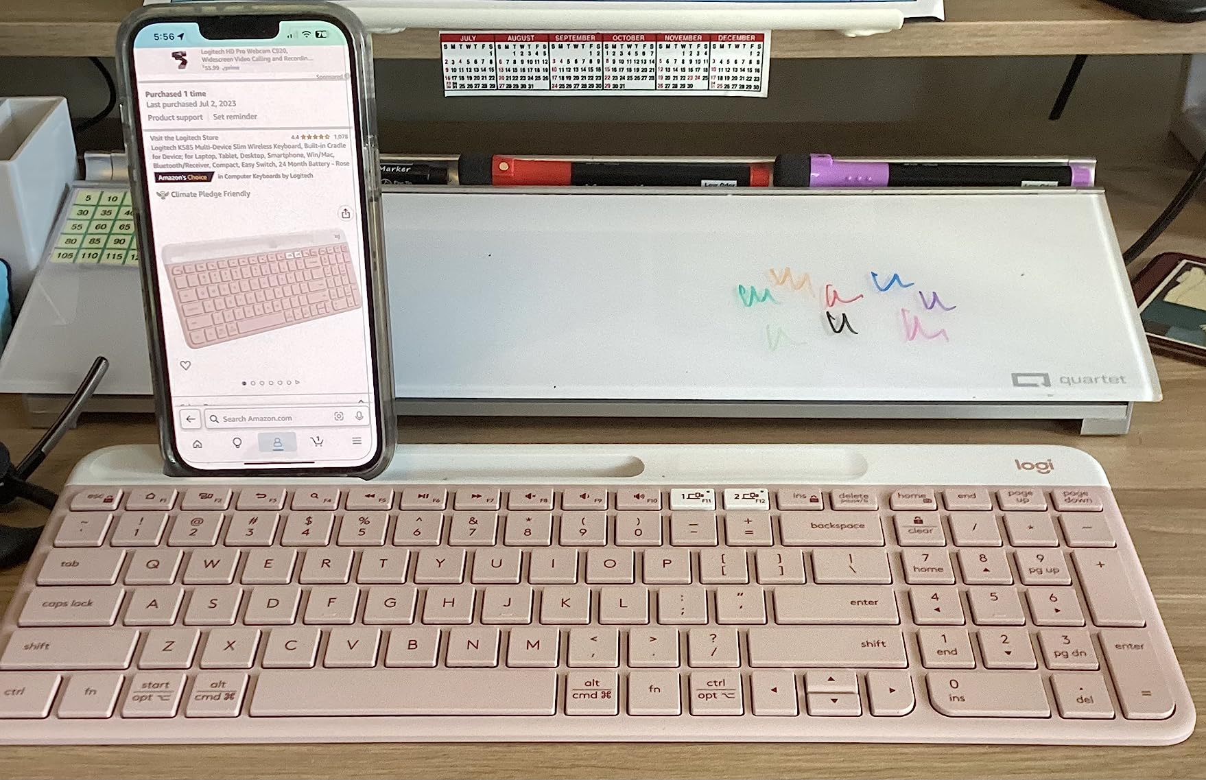 Logitech K585 Slim Wireless Keyboard with Built-in Phone Cradle - Graphite customer photo 1