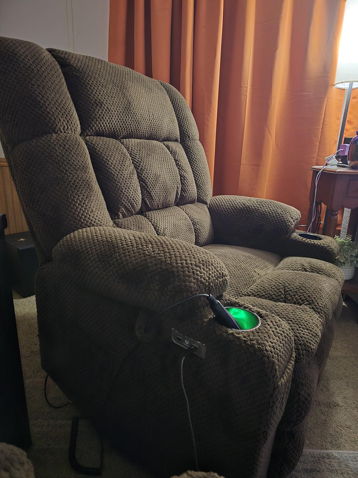 MCombo Dual Motor Power Lift Recliner Chair for Elderly, Massage Heat 7890 | Zero Gravity Lift Chair, Infinite Position, Lay Flat, USB Ports, Cup Holders, FSC, OEKO-TEX, Fabric (Medium, Mocha) customer photo 1