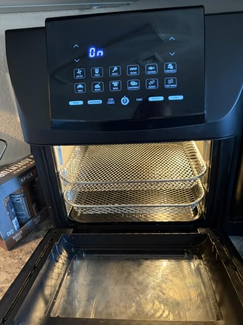 Gourmia Air Fryer - 14 Qt All-in-One Rotisserie Oven with Digital Display, 12 Presets, Roast, Bake, Broil, Dehydrate, Dishwasher Safe Accessories, Stainless Steel customer photo 2