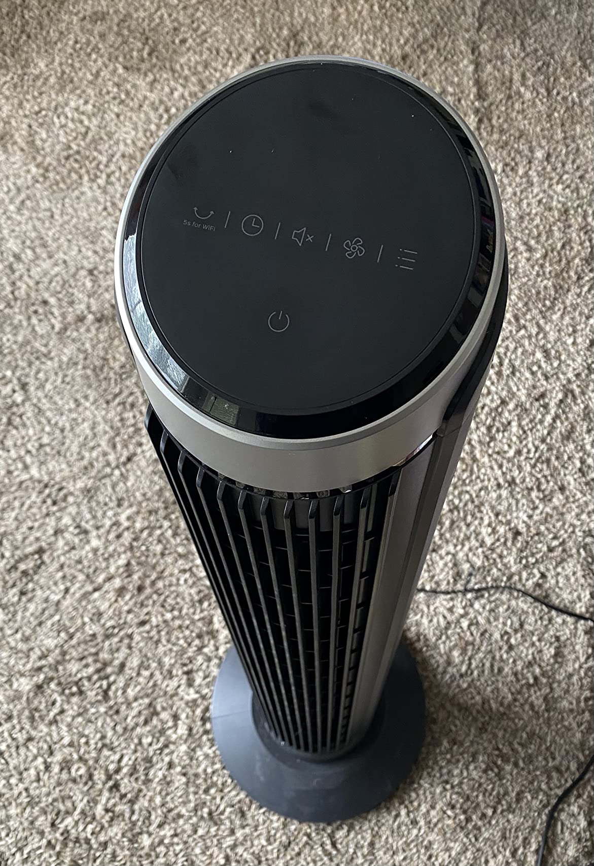 DREO Smart Tower Fan for Bedroom, 90° Oscillating Fan, 26ft/s Wind, 28dB | 5 Speeds 4 Modes, Quiet Floor Fans for Room, 12H Timer, Remote/APP & Voice Control, Standing Fans, Silver customer photo 2