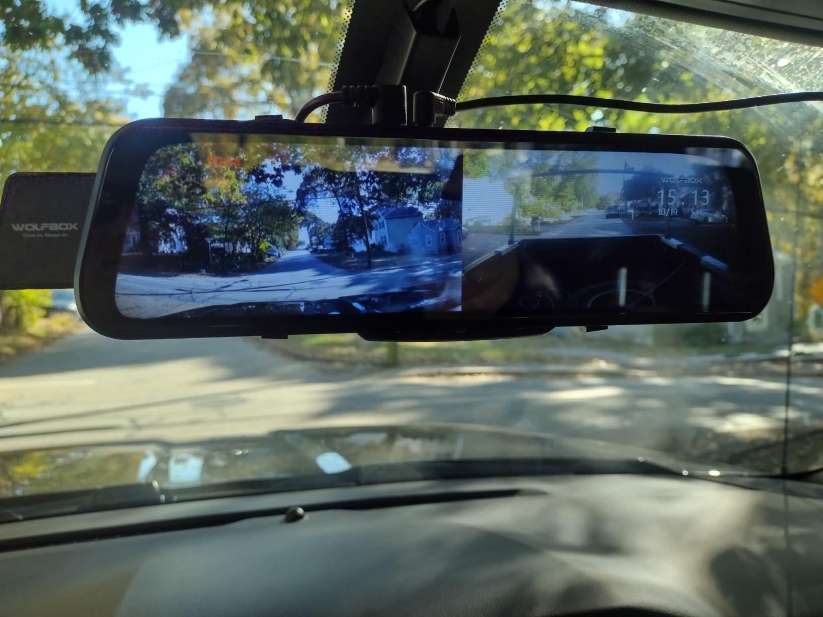 WOLFBOX G930 10'' 4K Rear View Mirror Camera with 64GB Card,5.8GHz WiFi | Dash Cam Front and Rear with WDR,Touch Screen Rearview Mirror Backup Camera,Night Vision,Parking Monitor,Reverse Assist,GPS customer photo 2