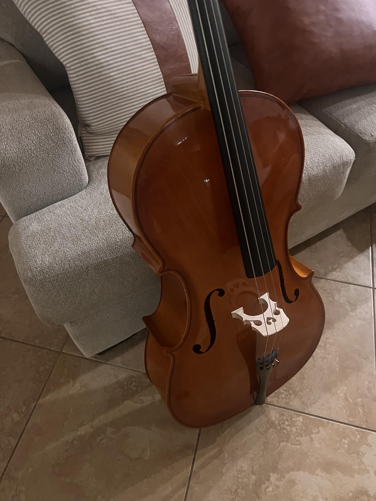 Ktaxon Full-Size Cello, Beginner Cello 4/4, Acoustic Cello Kit | Full Equipment with Portable Bag, Bow, Bridge and Rosin for Beginners | Adults & Kids String Musical (Nature) customer photo 1