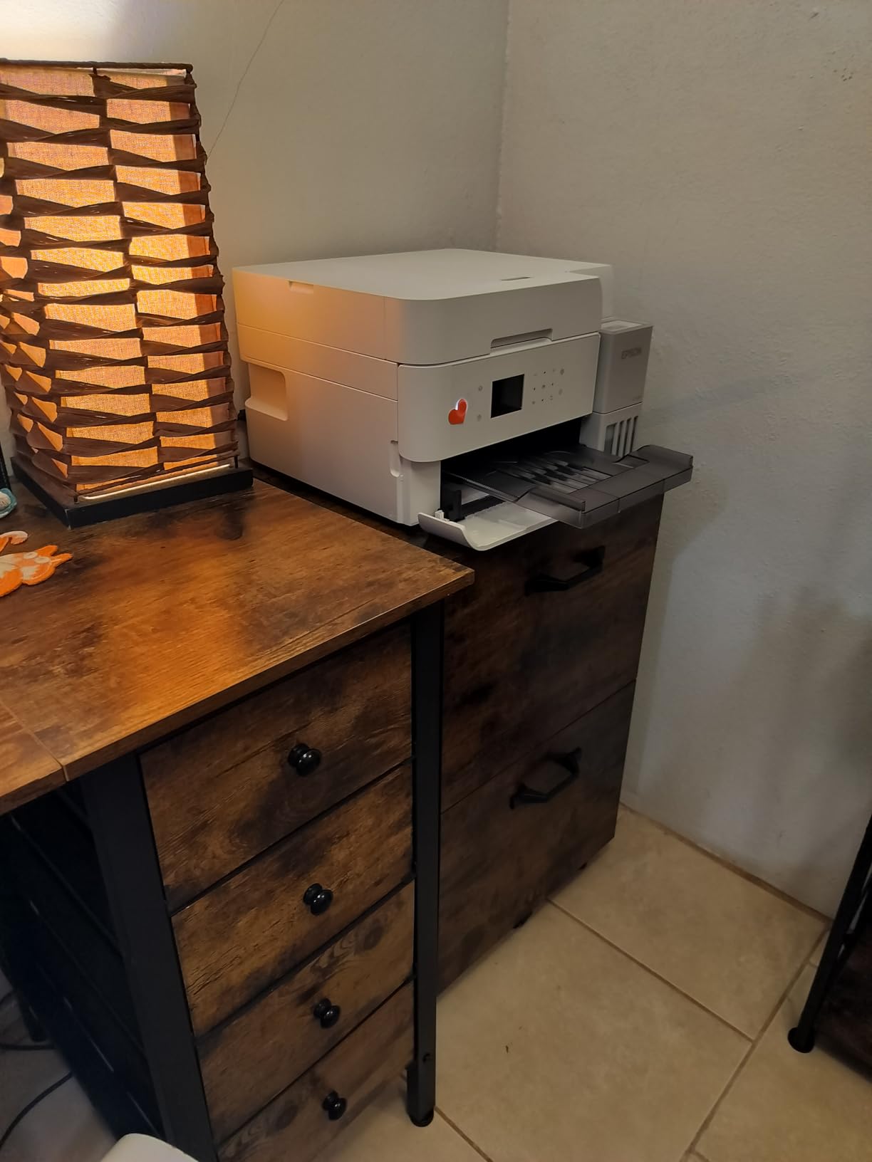 VASAGLE CUSTOS Collection - 2-Drawer File Cabinet, Small Rolling Filing Cabinet for Home Office, Printer Stand, for A4, Letter-Size Documents, 15.7 x 16.5 x 27.6 Inches, Snow White customer photo 2