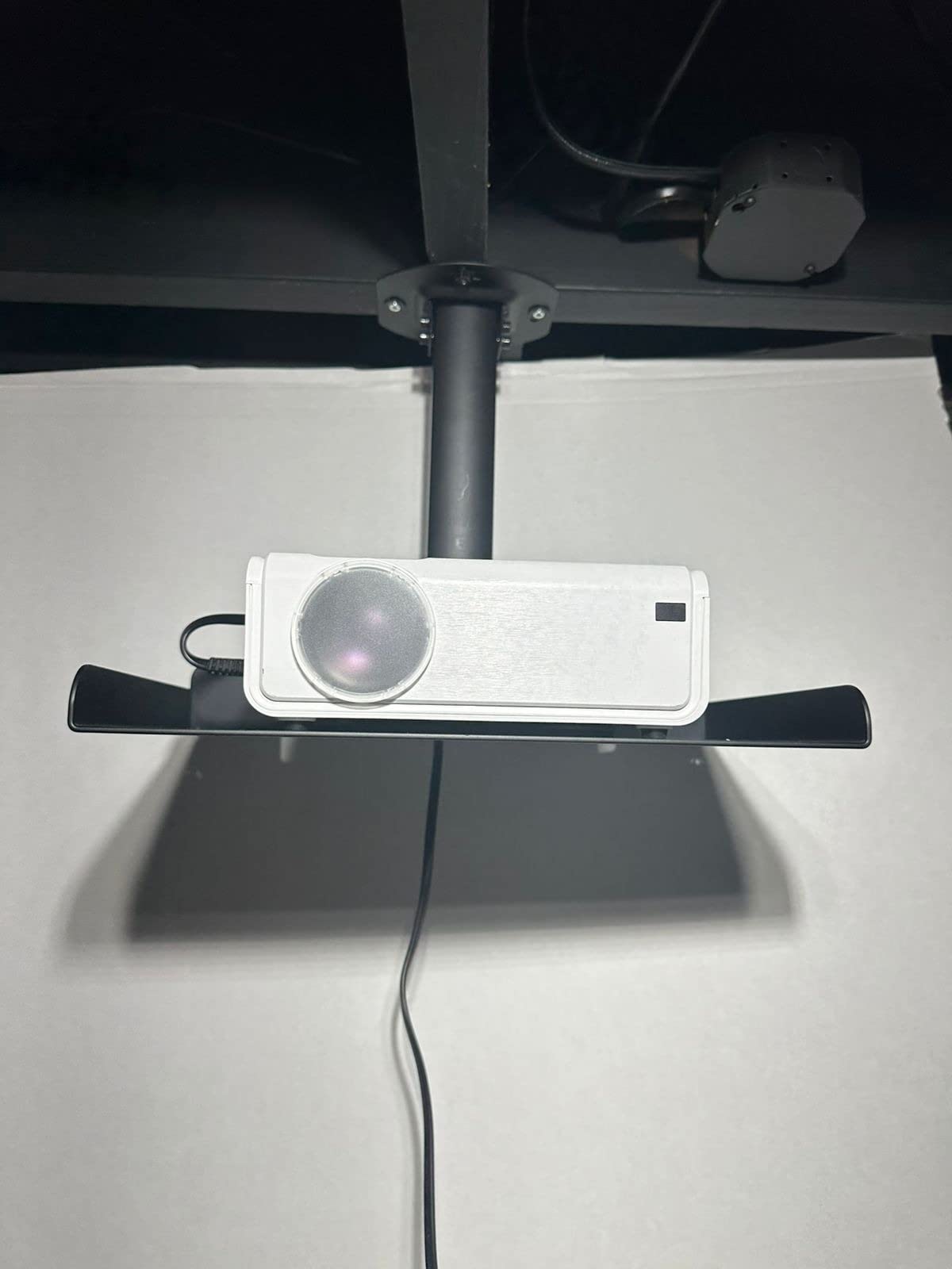 VIVO Universal Ceiling Extending Projector Tray Mount, Height Adjustable, No Hole Installation, Hidden Cable Routing, Black, MOUNT-VP08B customer photo 1