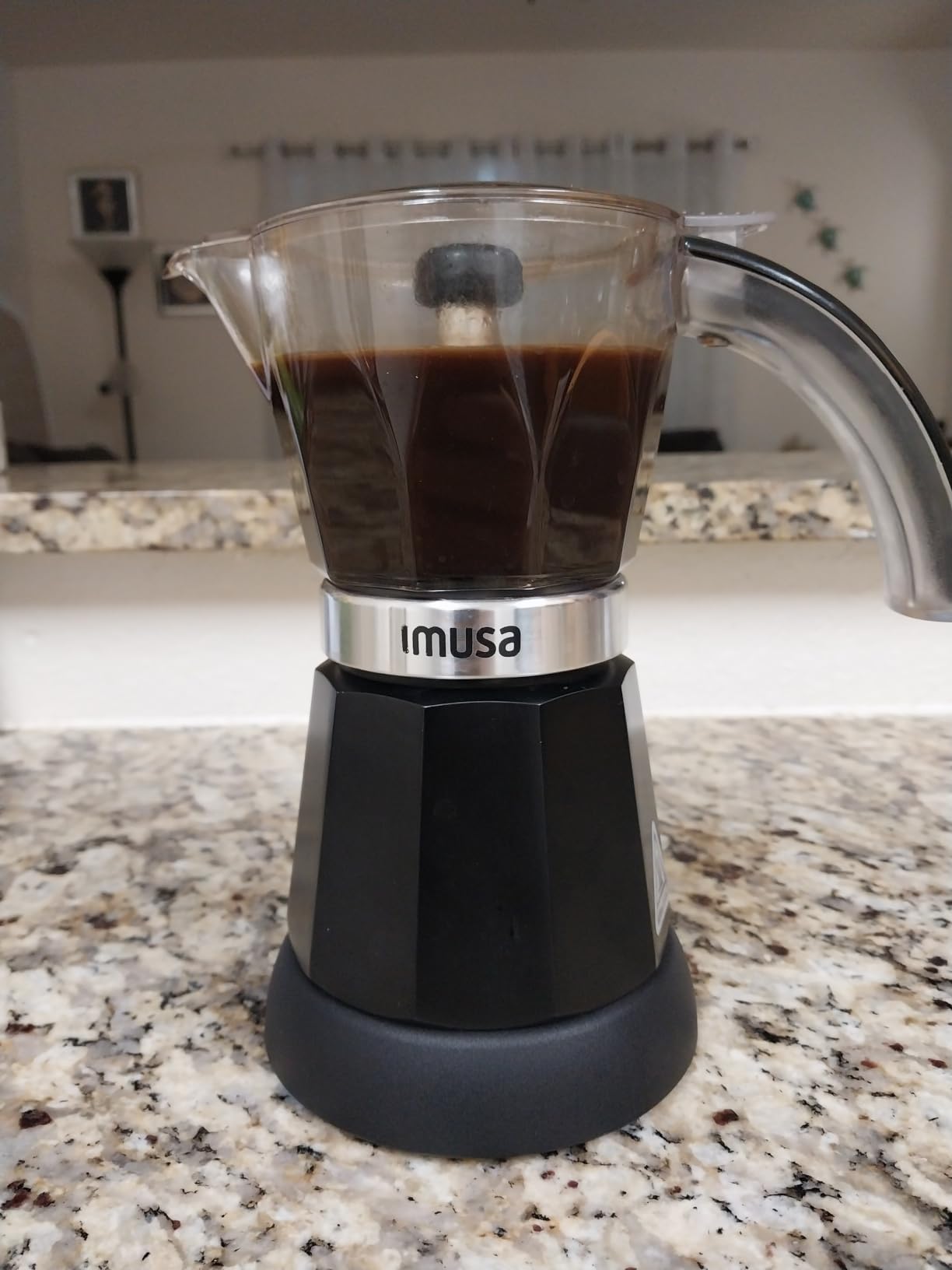 IMUSA 6 or 3 Cup Electric Espresso Maker with Cool-touch Handle, Black | Bare Cast Aluminum Finish, Detachable Cool-Touch Base, Ideal for Cuban Coffee, Perfect for Entertaining customer photo 1