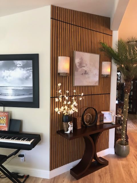 Art3d 2-Pack Fluted Acoustic Wood Slat Wall Panel, 47.2 x 23.6 Inch, Walnut customer photo 2