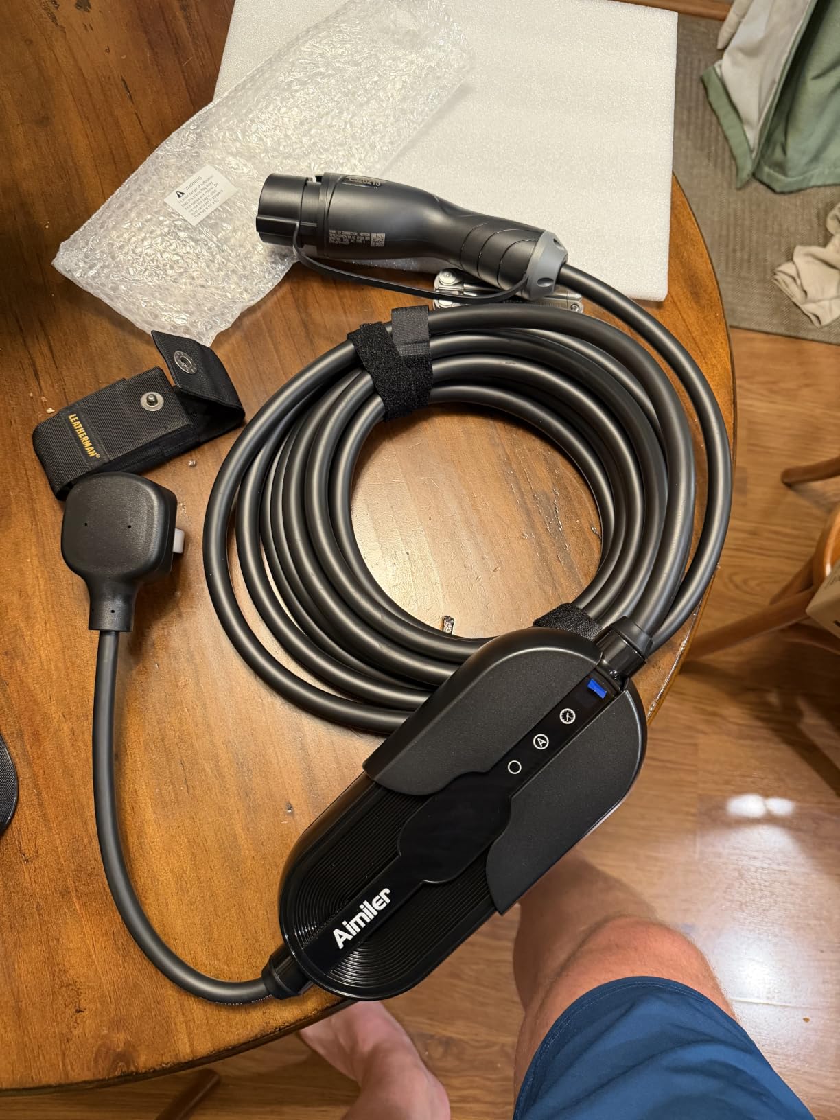 AIMILER Level 2 Tesla Charger(WiFi APP), 32A, 25ft Cable ETL Certified, 220V-240V NEMA 14-50P Plug EVSE w/Nacs Connector, Portable/Home Electric Car(EV) Charger for Tesla Model X/Y/3/S or Nacs EVs customer photo 2