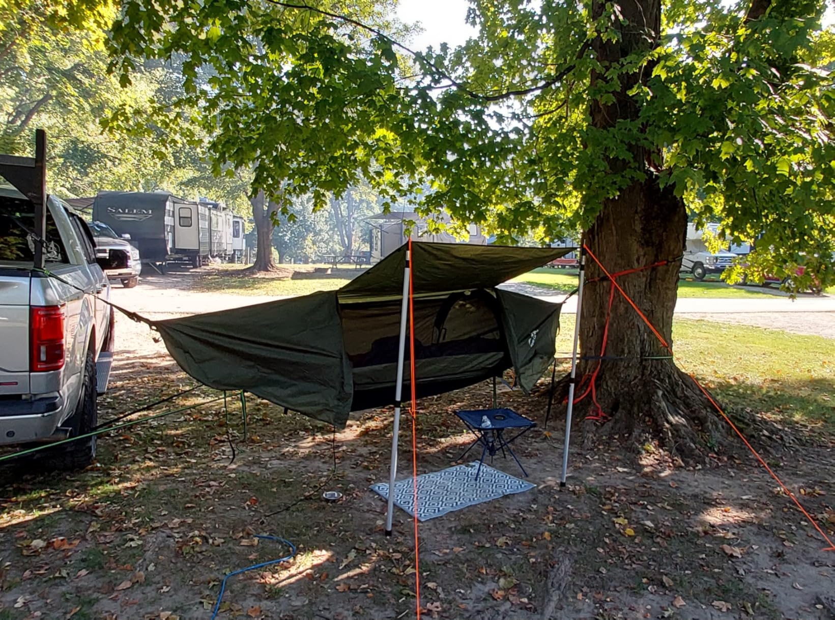 Night Cat Flat Lay Hammock Tent with Mosquito Net Waterproof Rainfly for 1 Person Backpacking Hiking Camping Lightweight 330LBS 87x28x19in customer photo 1
