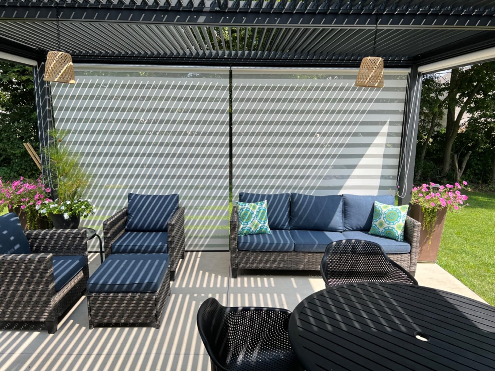 PURPLE LEAF Louvered Pergola 94AS 12' x 14' All-Aluminum Rustproof Gray | Rainproof Dry System Keeps Furniture Protected, Two Adjustable Louvered Roofs, 53Mph Wind Resistant, Zero-Rust Aluminum customer photo 1