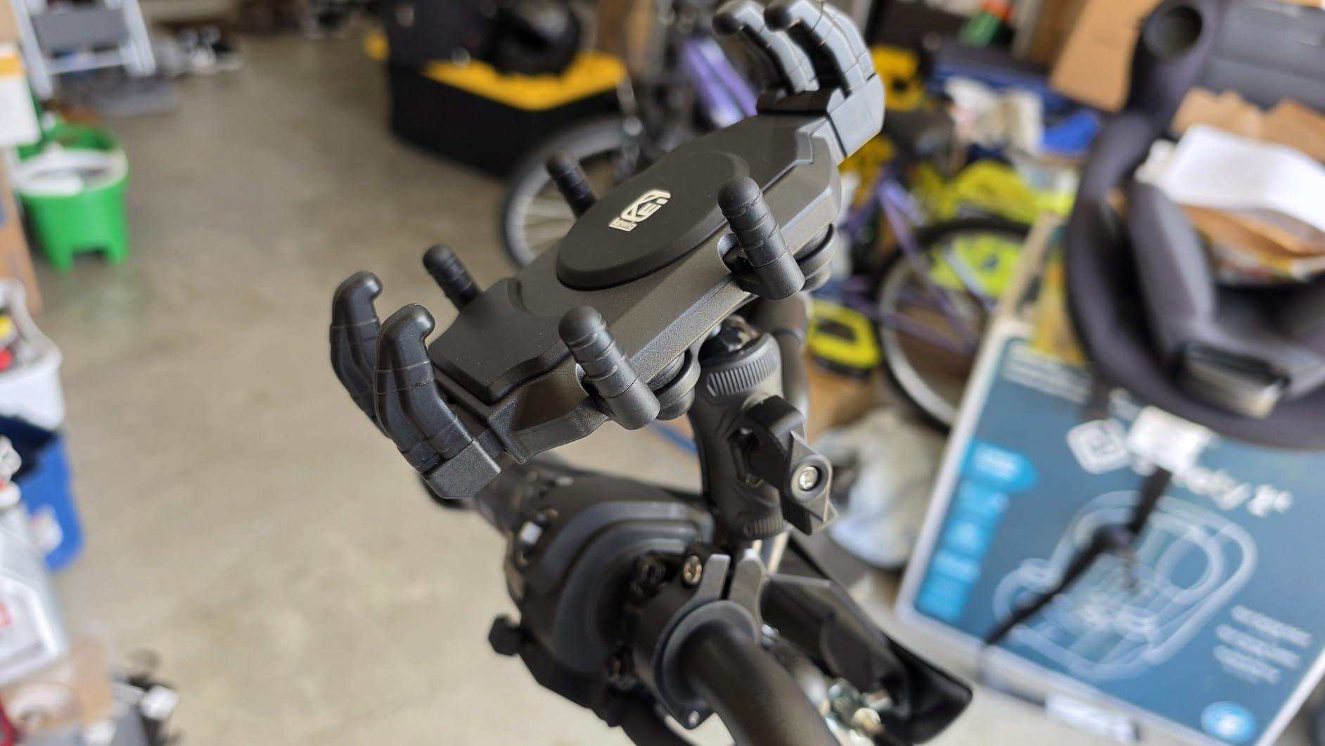 BRCOVAN Anti-Theft Motorcycle Phone Mount Holder with Vibration Dampener | with Secure Lock, Adjustable Size Handlebar Cellphone Cradle for Bike Bicycle Scooter ATV, Fit 5.4 - 7.2'' Smartphones customer photo 1