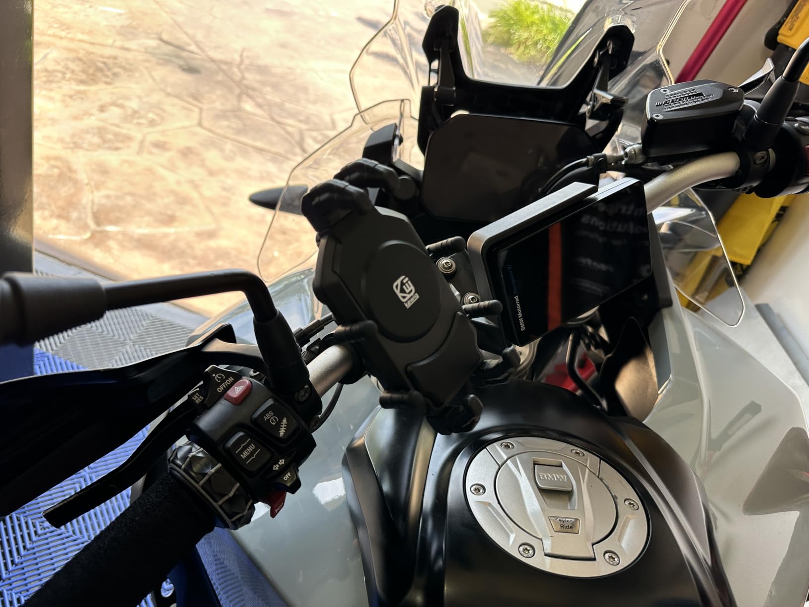 BRCOVAN Anti-Theft Motorcycle Phone Mount Holder with Vibration Dampener | with Secure Lock, Adjustable Size Handlebar Cellphone Cradle for Bike Bicycle Scooter ATV, Fit 5.4 - 7.2'' Smartphones customer photo 2