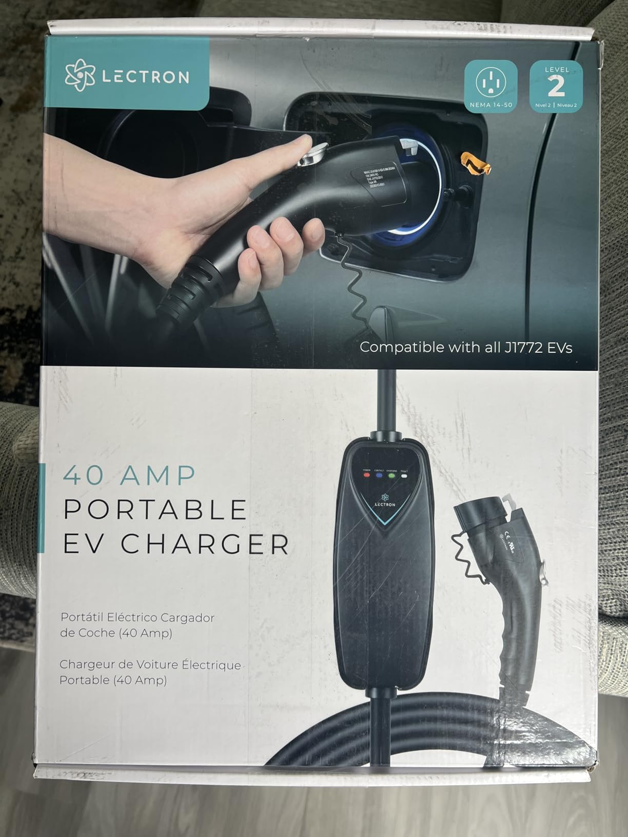 Lectron Level 2 EV Charger - ETL Certified, 240V, 40 Amp, NEMA 14-50 Plug, 16 ft Extension Cord & J1772 Cable- Portable Electric Car Charger for J1772 EVs and Plug-in Hybrid Vehicles customer photo 1