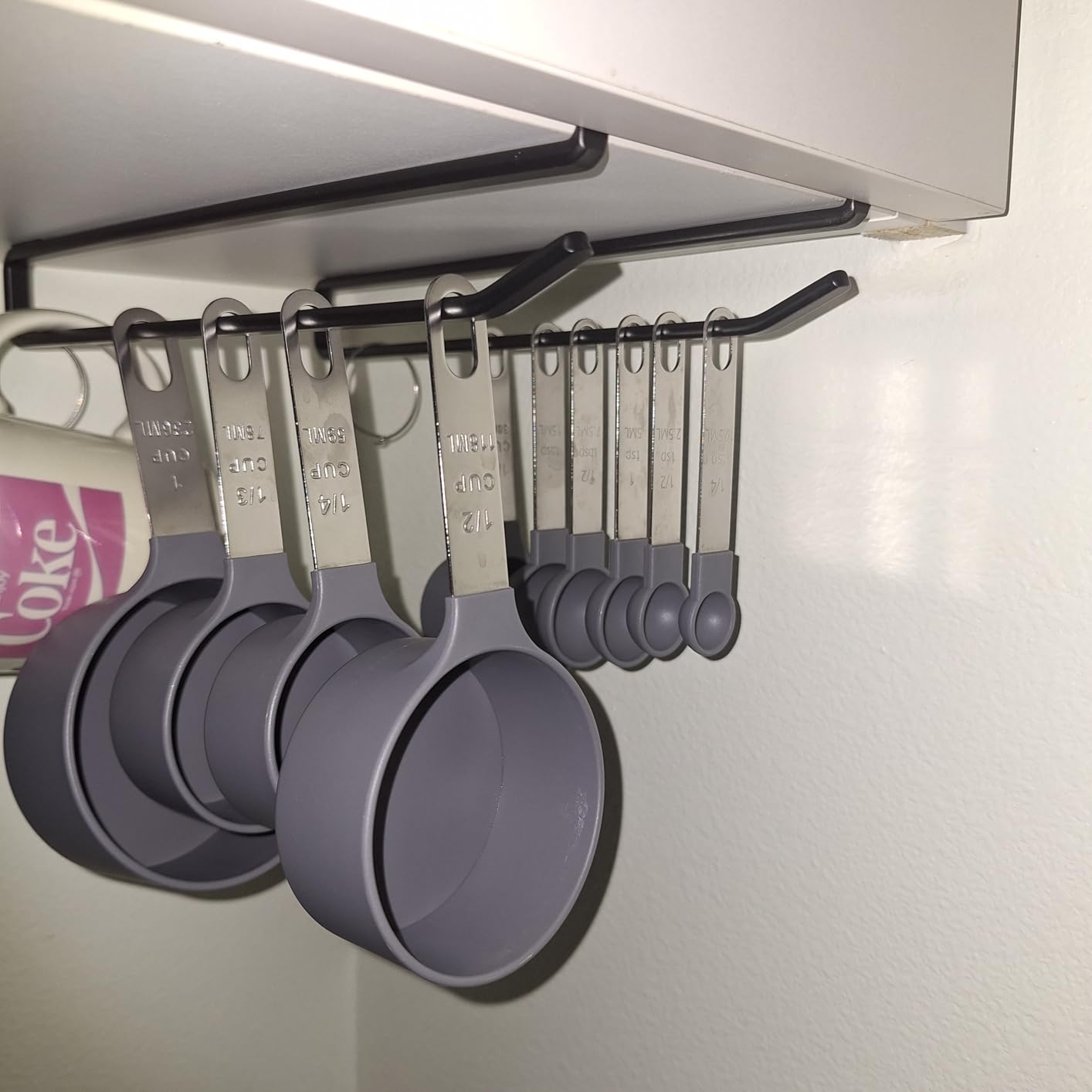 Measuring Cups & Spoons Set, Stackable Cups and Spoons | Nesting Measure Cups with Stainless Steel Handle, Kitchen Gadgets for Cooking & Baking (Gray) customer photo 2