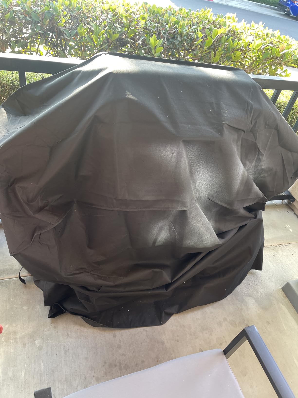 Heavy Duty BBQ Grill Cover for Outdoor Grill, 58 Inch, Black - Waterproof, Rip-Proof Fabric, Weather & UV Resistant, Fade Resistant, Adjustable Straps, Secure Fit for Outdoor Grills customer photo 1