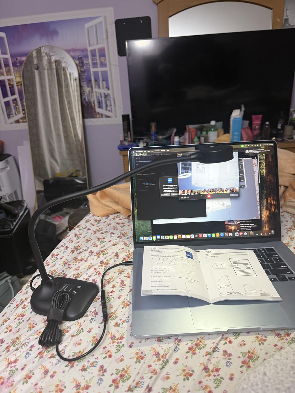 Document Camera for Teachers, Webcam and Overhead Camera for Classroom with Mic, LED Lights, Image Invert, Fold for Mac OS, Windows, Zoom, OBS Work with Distance Learning/Teaching, Live Demo customer photo 2