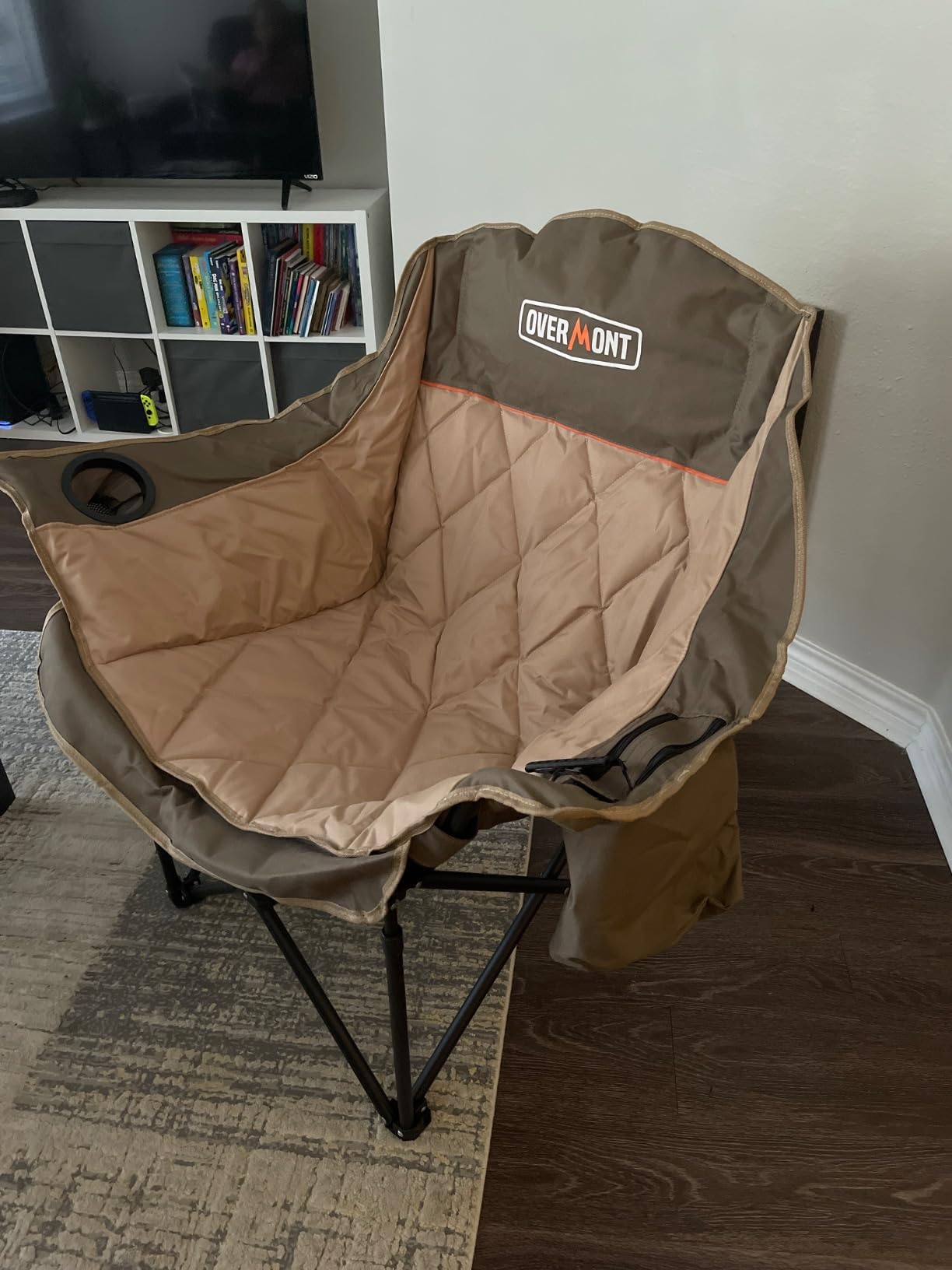 Overmont Oversized Camping Chair for Adults - 450 lbs Support | Fully Padded High Back with Cooler Bags, Cup Holders, Side Pockets & Carry Bags for Outdoor Relaxation Use customer photo 2