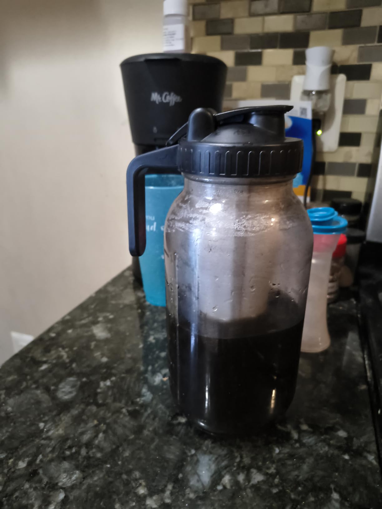 Cold Brew Mason Coffee Maker - 64oz Iced Coffee Pitcher with Stainless Steel Mixing Spoon & Super Dense Filter 3 Steps Finish Cold Brew Coffee, Classic BPA Free Sturdy Mason jar Pitcher Easy to Clean customer photo 1